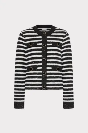 Practical Design Sequin Striped Cardigan