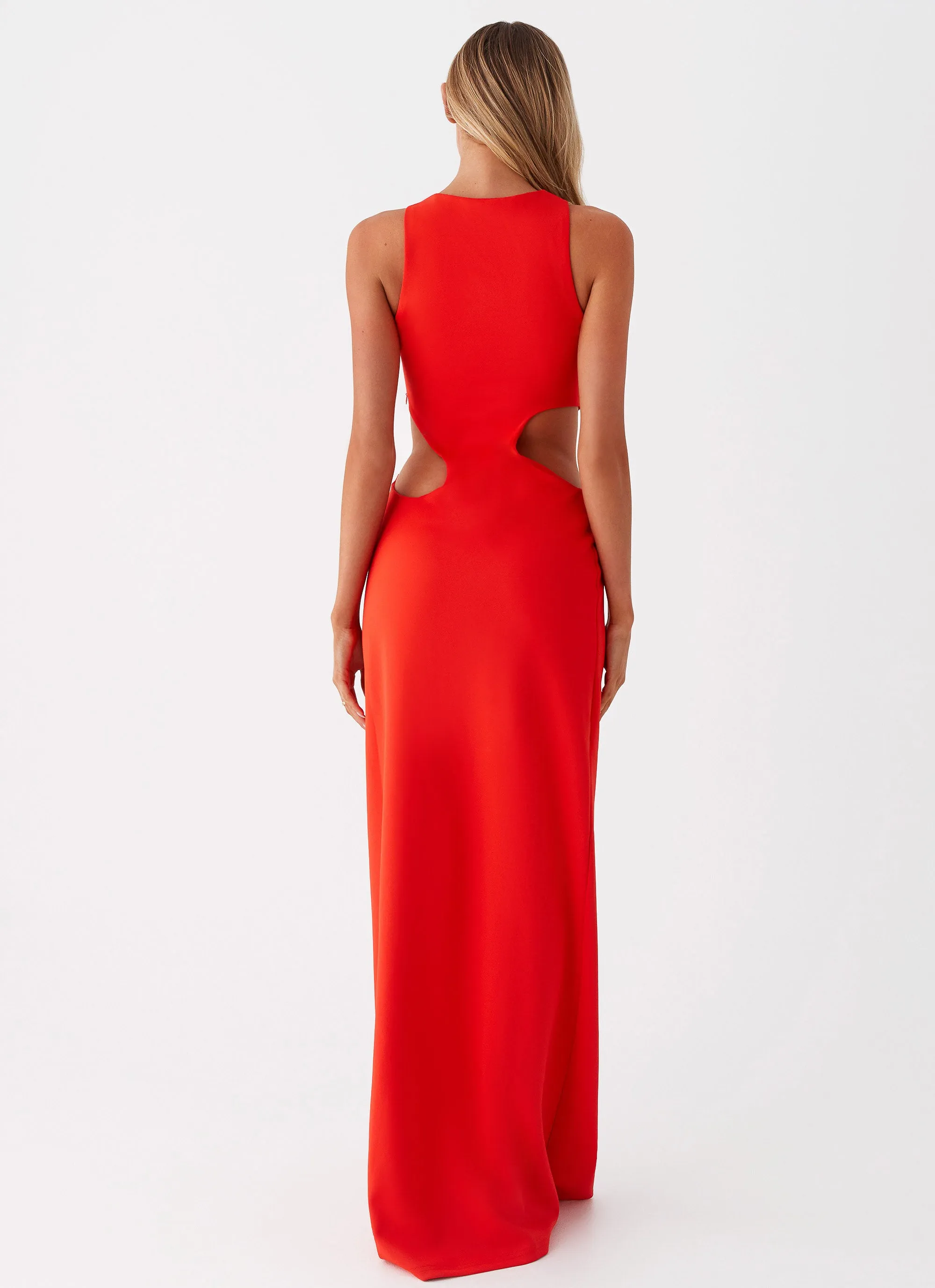 Side-Slit Vaeloria Maxi Dress - Red