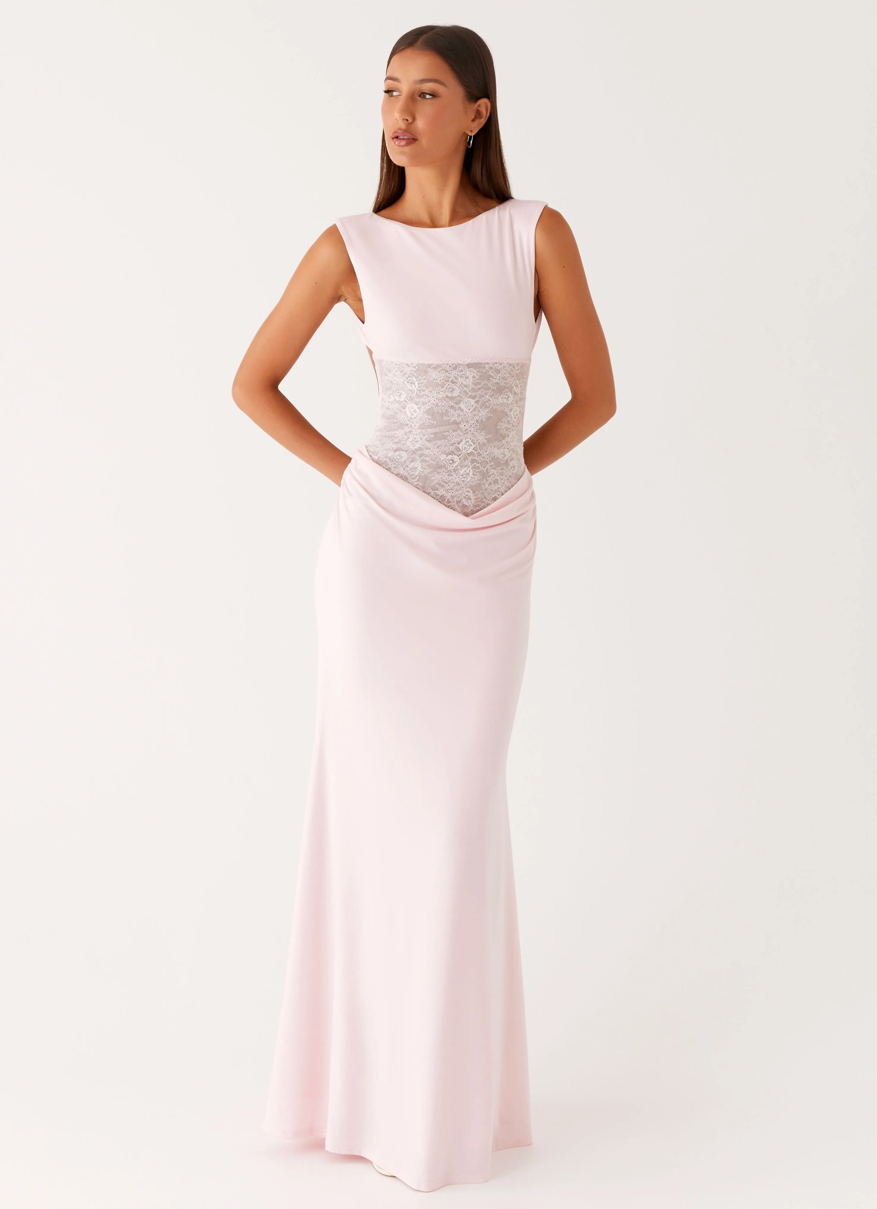Love Tease Maxi Dress - Baby Pink Cozy Layer Elegant Simplicity