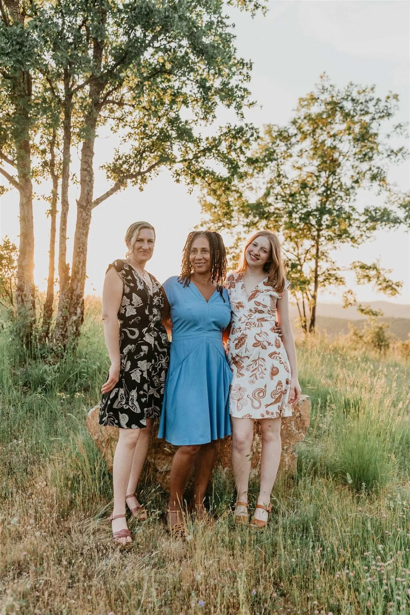 Classic knee-length dress Comfy Flex Spicy Xena in Oat Woodland Wonder