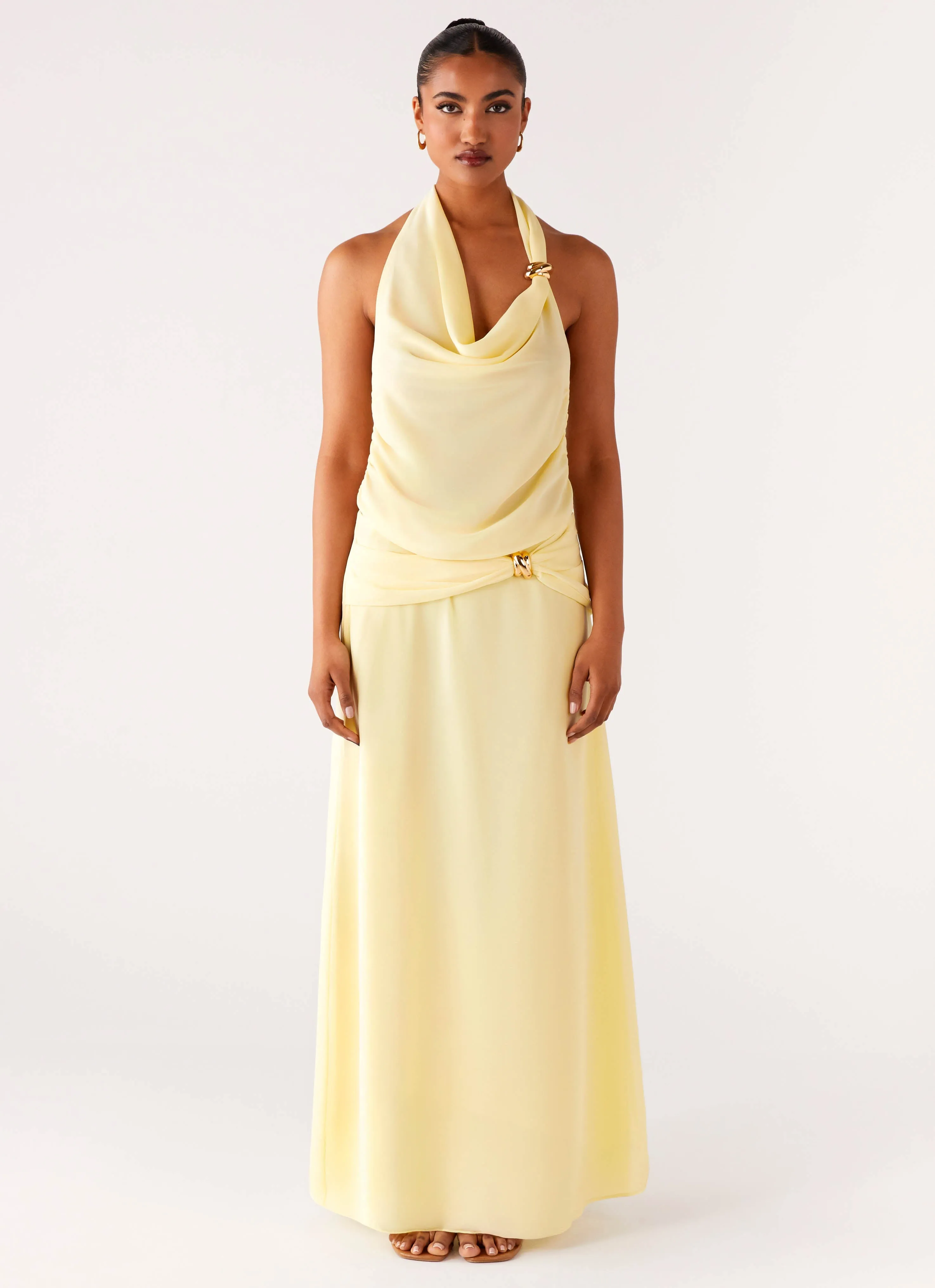 Anuhea Maxi Skirt - Yellow Tapered Cut
