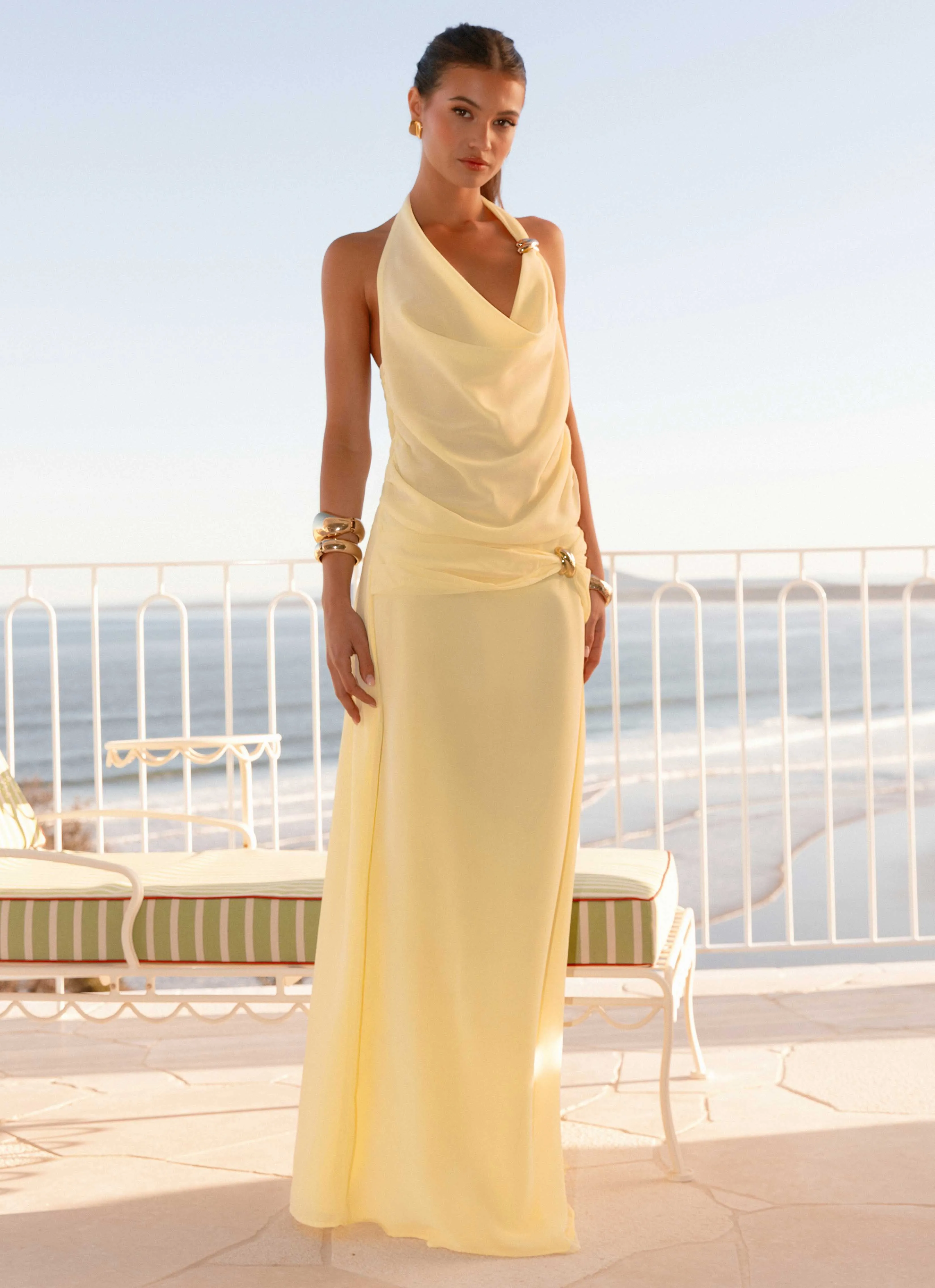 Anuhea Maxi Skirt - Yellow Sporty Edge Seamless Finish