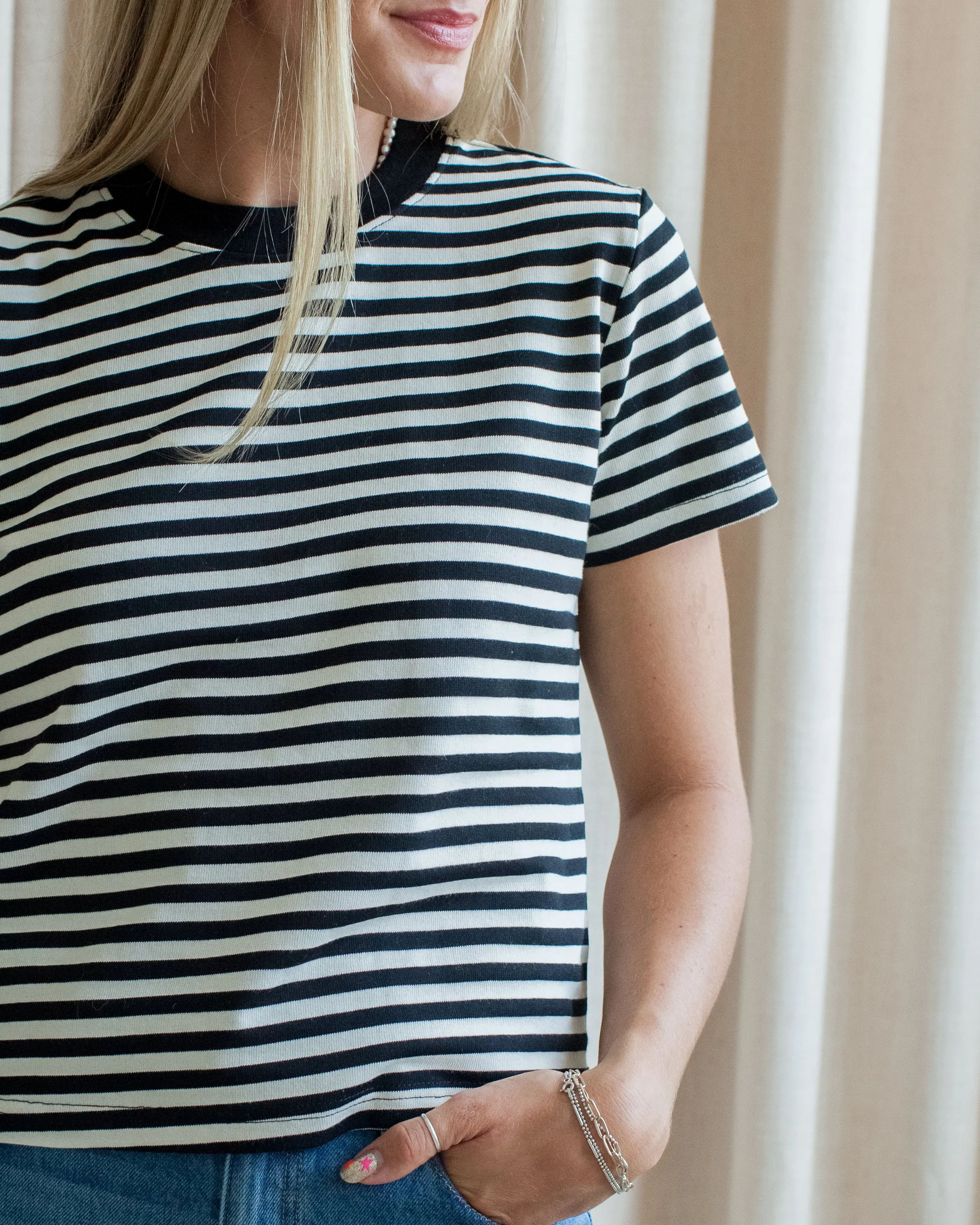 Cooper Stripe Tee V-neck Shirt