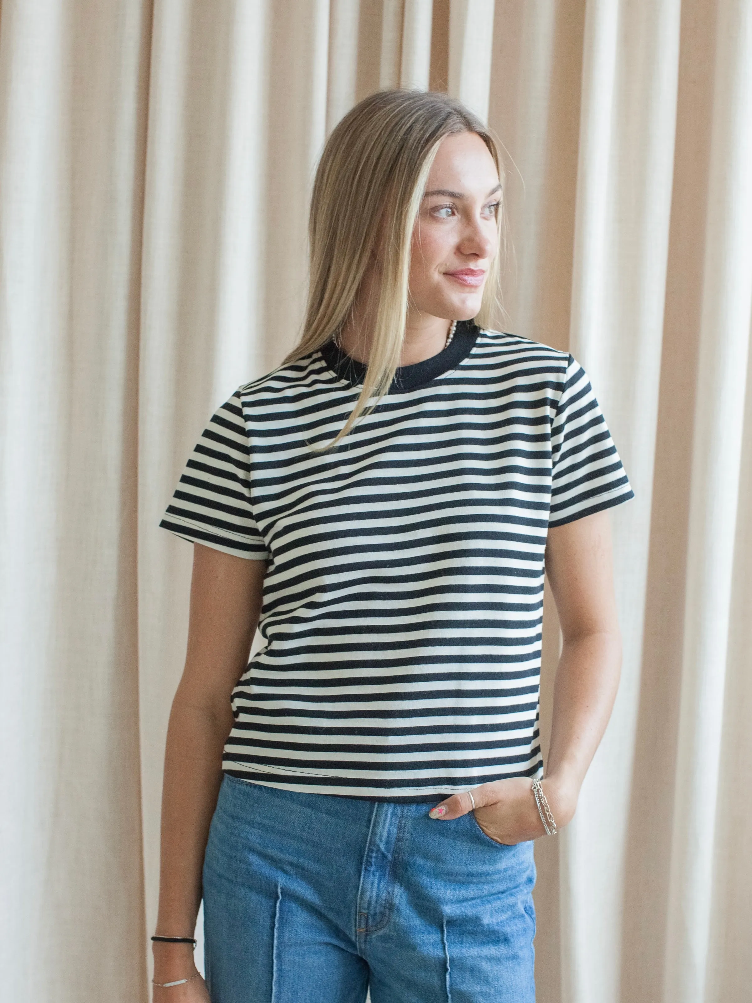 Reinforced Stitching NeutralPalette Cooper Stripe Tee