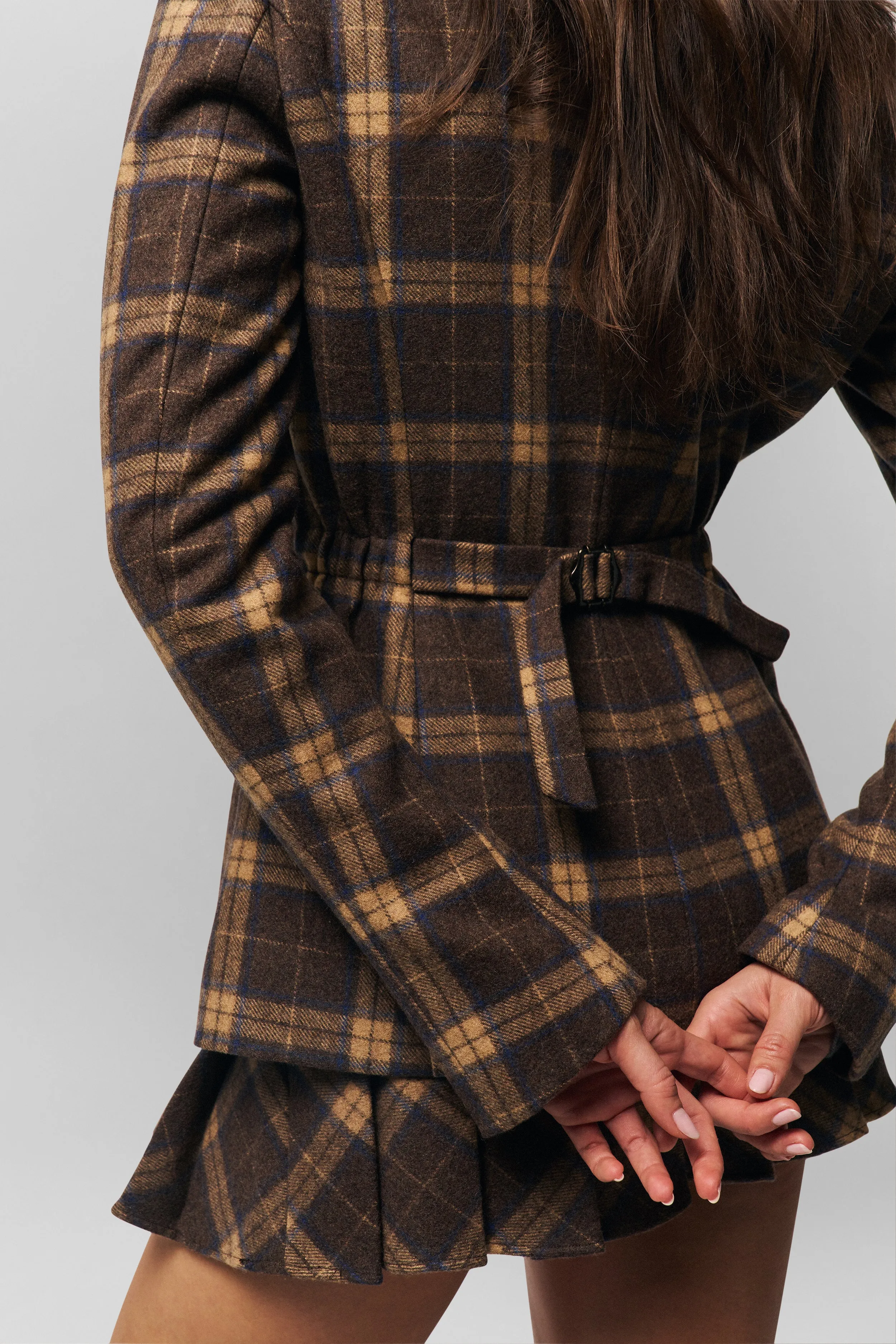 Cooper Tartan Blazer Hooded Design