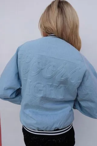 Coors Light Ghost Stadium Jacket - Chambray Blue Many Pockets