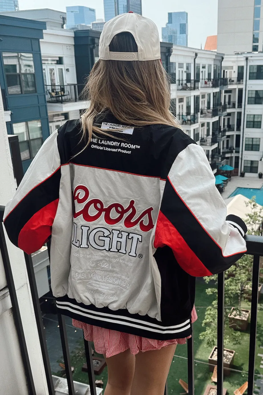 Coors Light Official Team Racing Jacket- Black Oversized style Non Restrictive Movement Cut