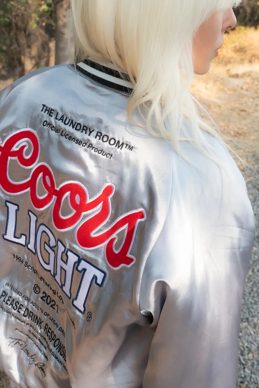 Coors Light Official TM Varsity Jacket - Silver EcoFriendly Material