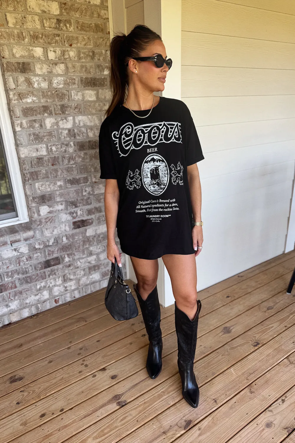 DropShoulderConstruction Coors Original Oversized Tee- Black