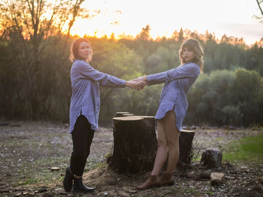 Cora Cover Up in Heatherd Stone Linen Delicate Mood Sleek Comfort