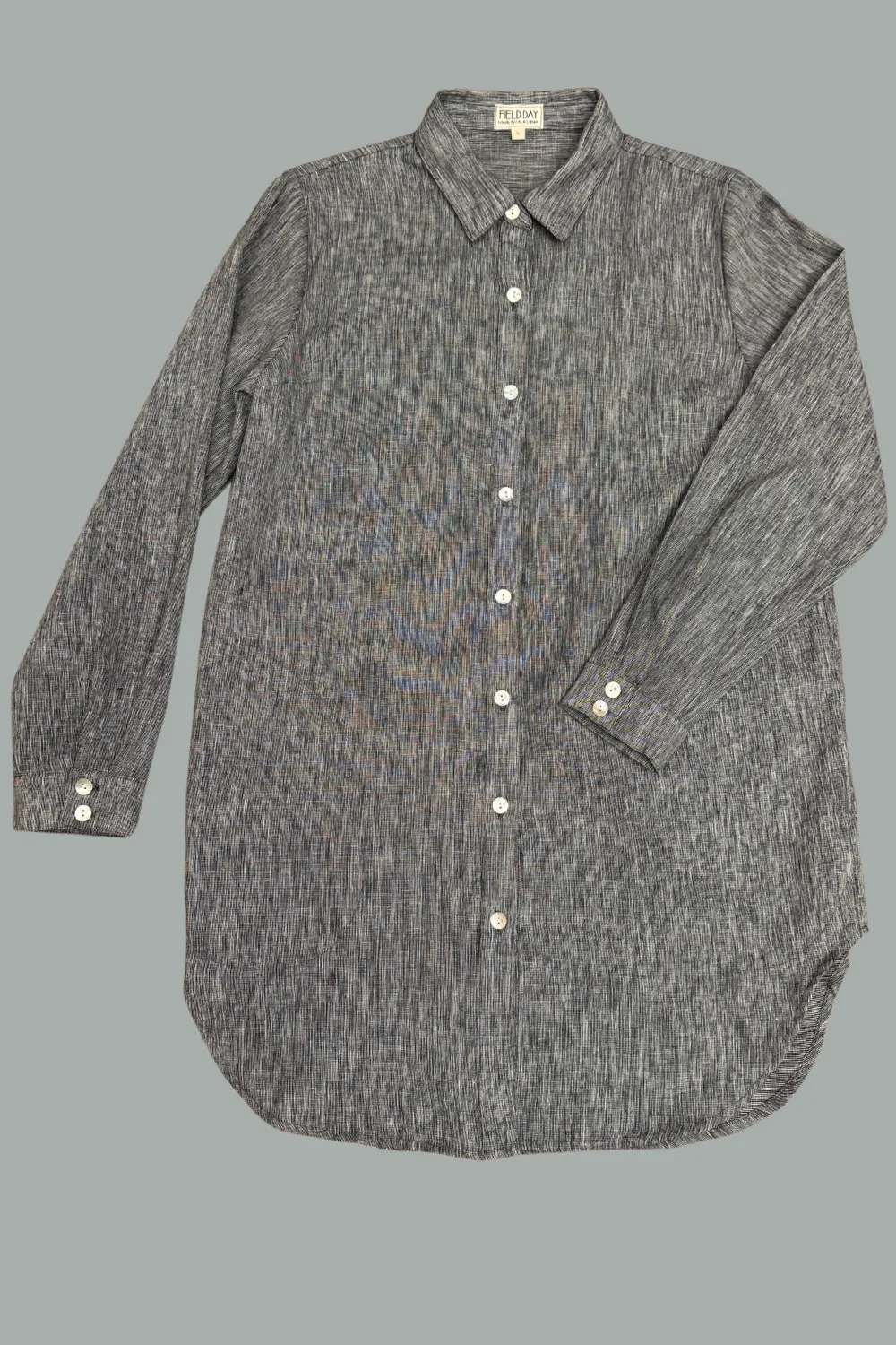 Cora Cover Up in Heatherd Stone Linen Classic Flow