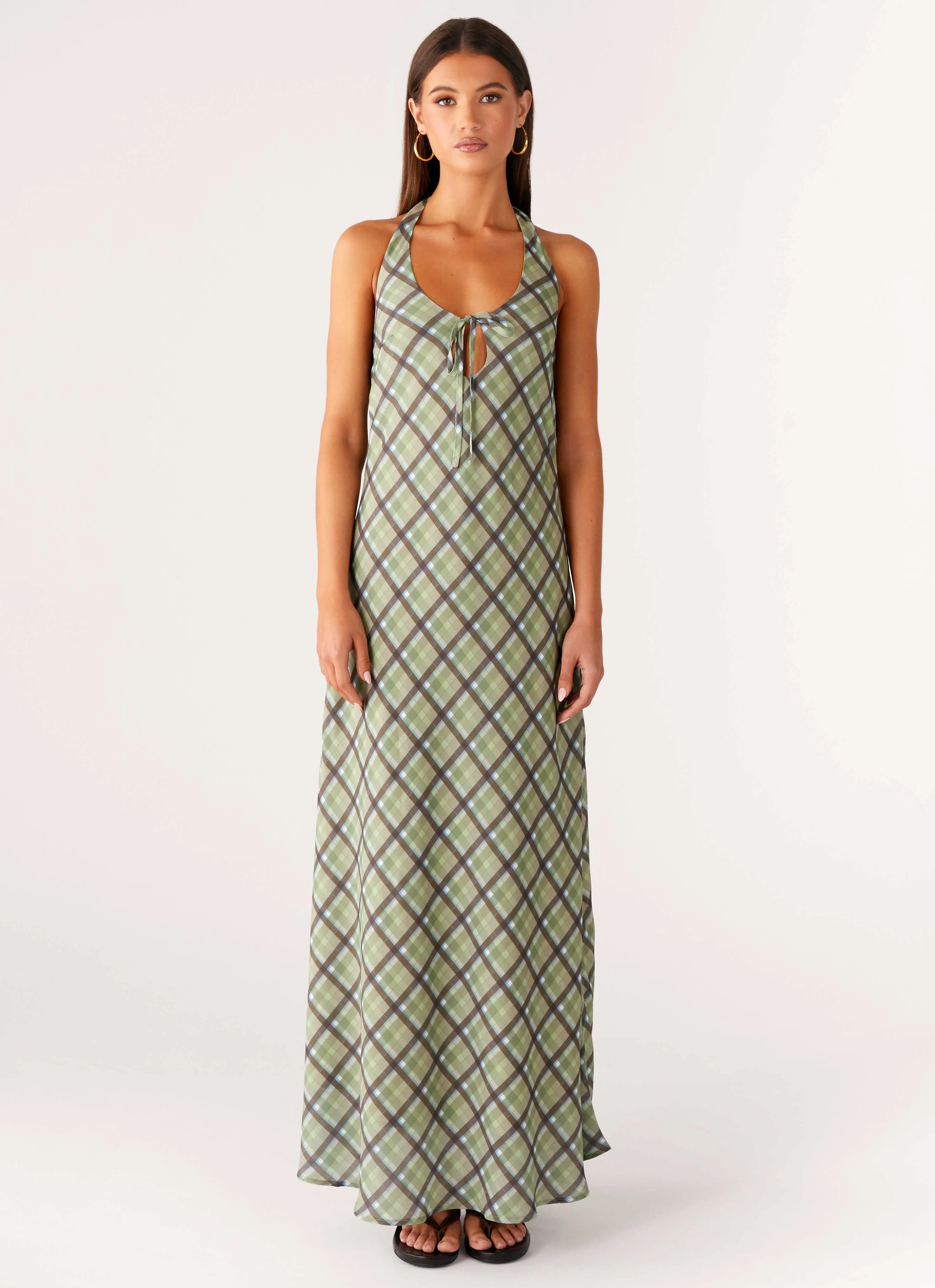 Coralie Maxi Dress - Cedar Check Vintage Style