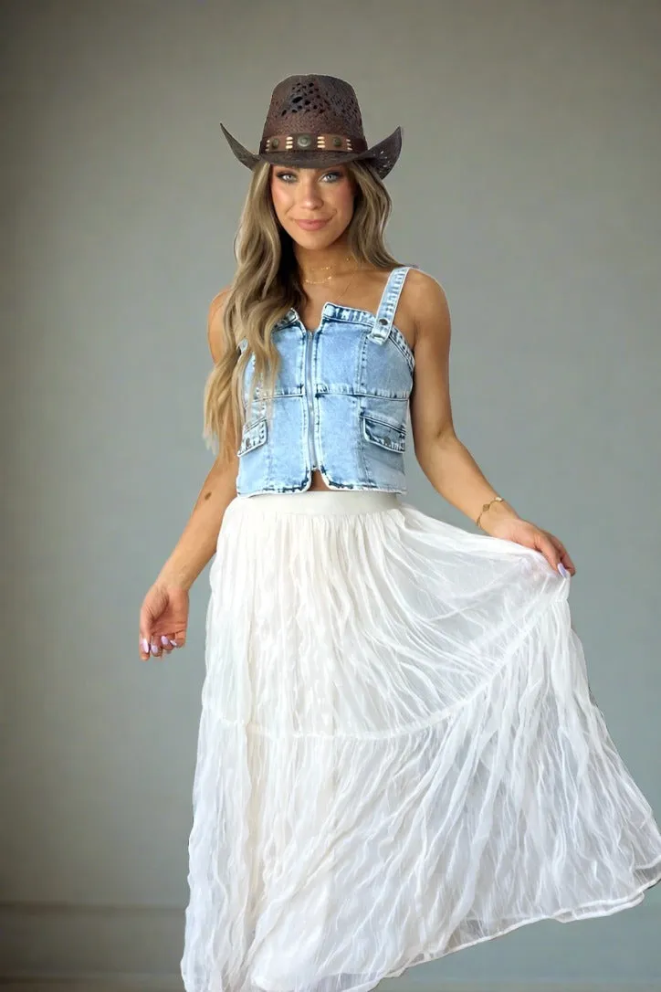 Corona Cowboy Zip Up Denim Top AdvancedAirflowChannels