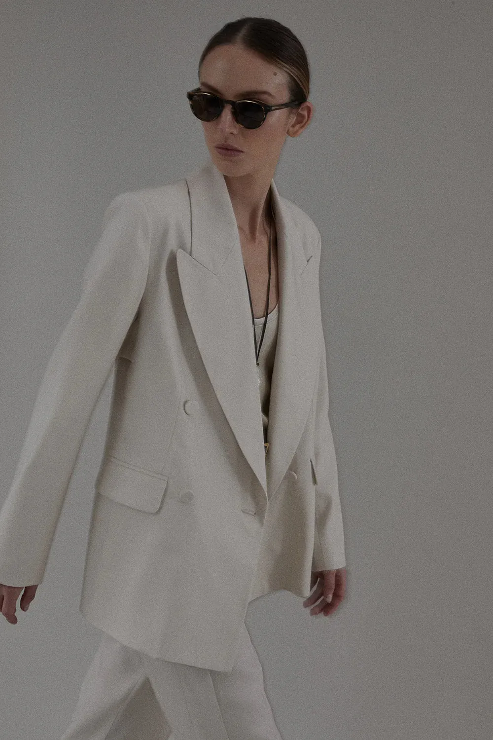 Costanza Blazer in Oyster Oversized Fit Heritage