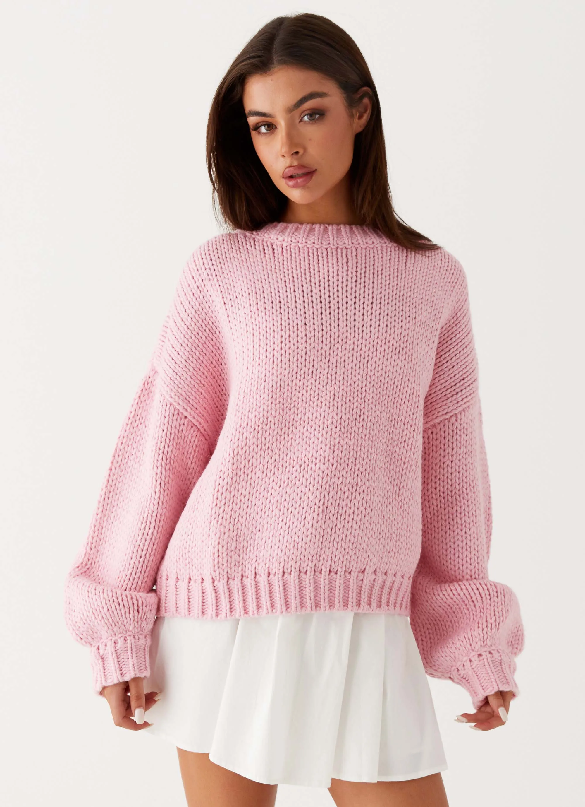 Costella Knit Sweater - Pink Chill Day Layer