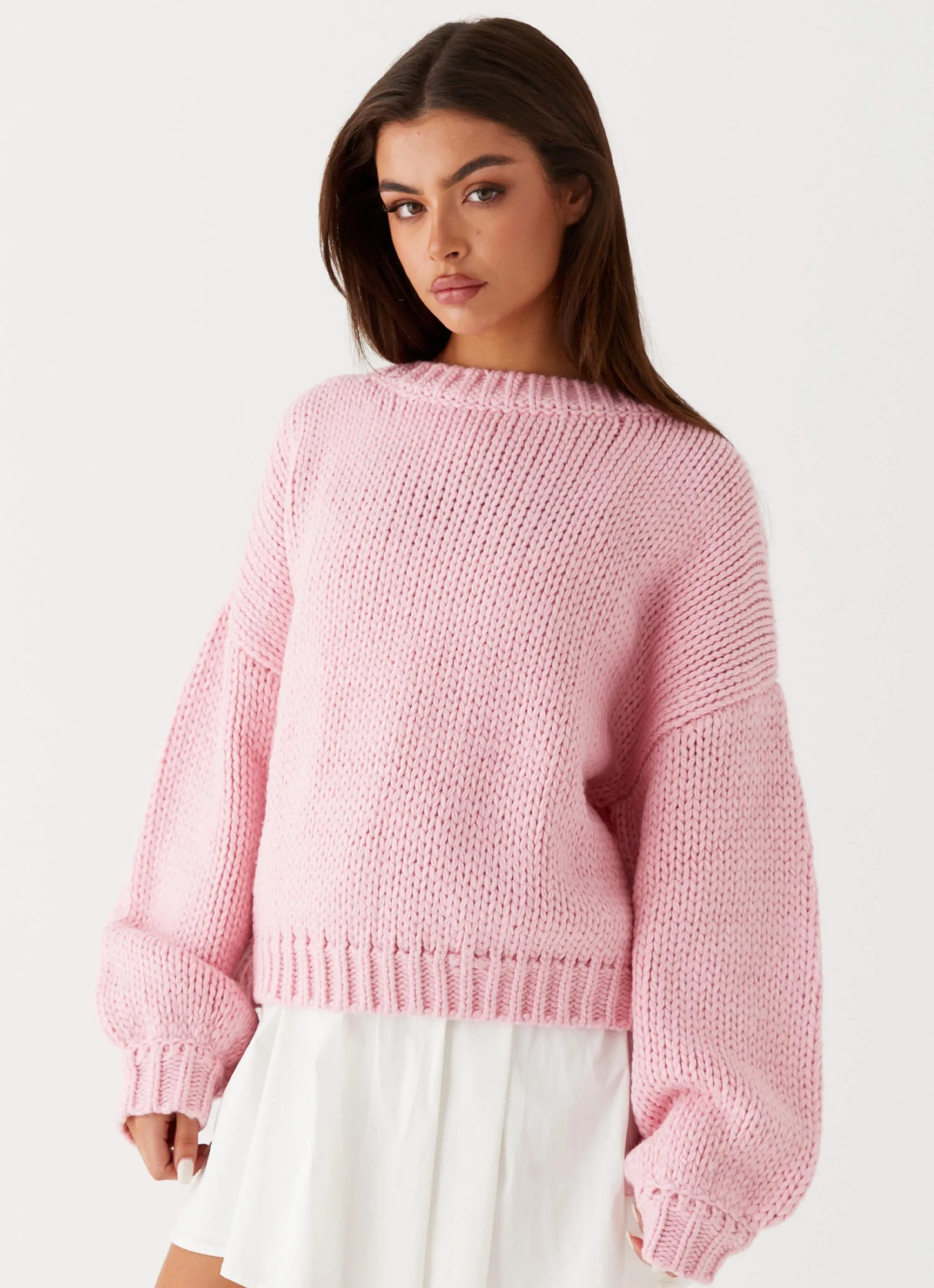 Costella Knit Sweater - Pink Seam Sealed Technology QuiltedPattern