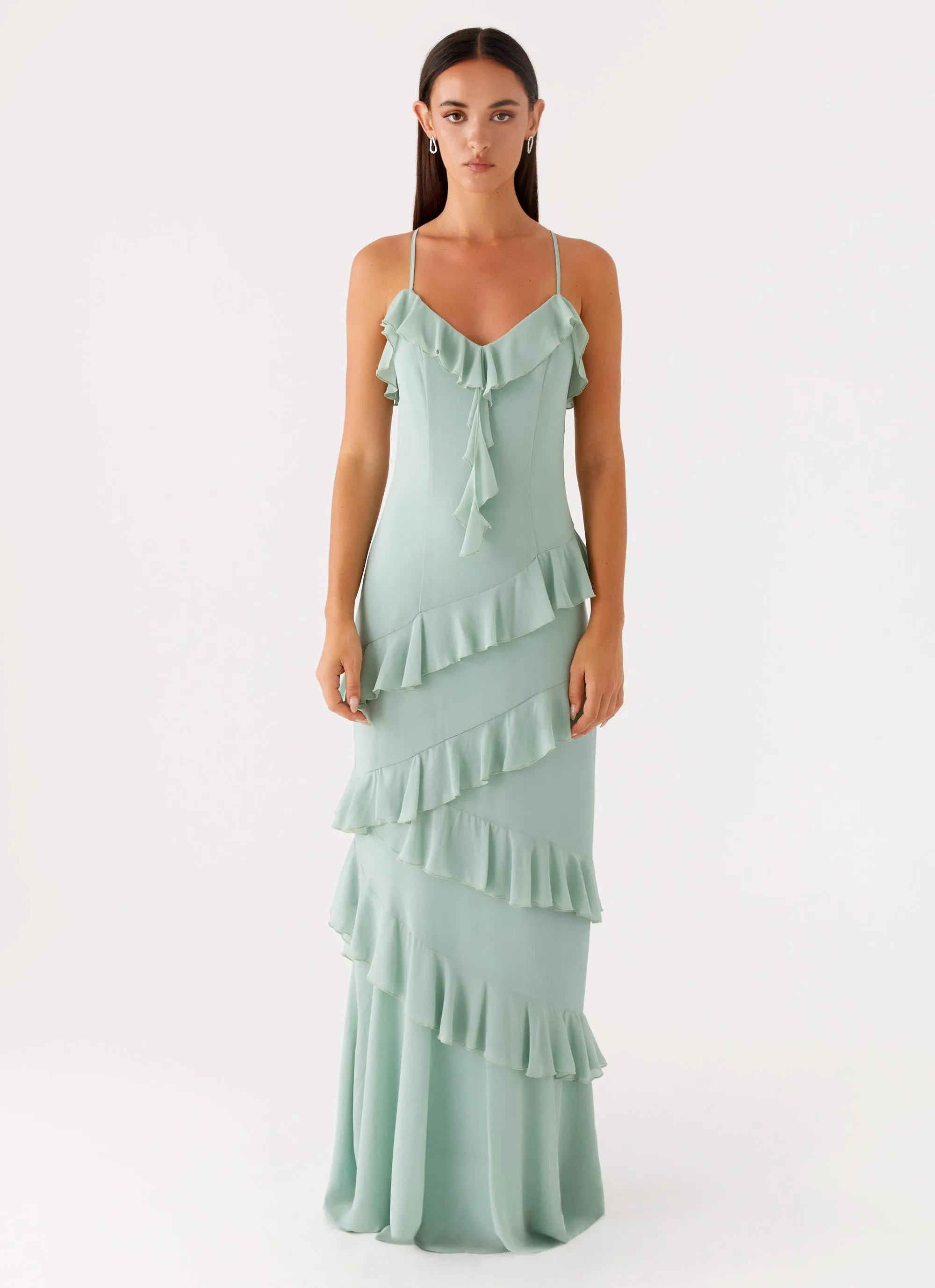 Country Club Maxi Dress - Sage Vacation Vibe