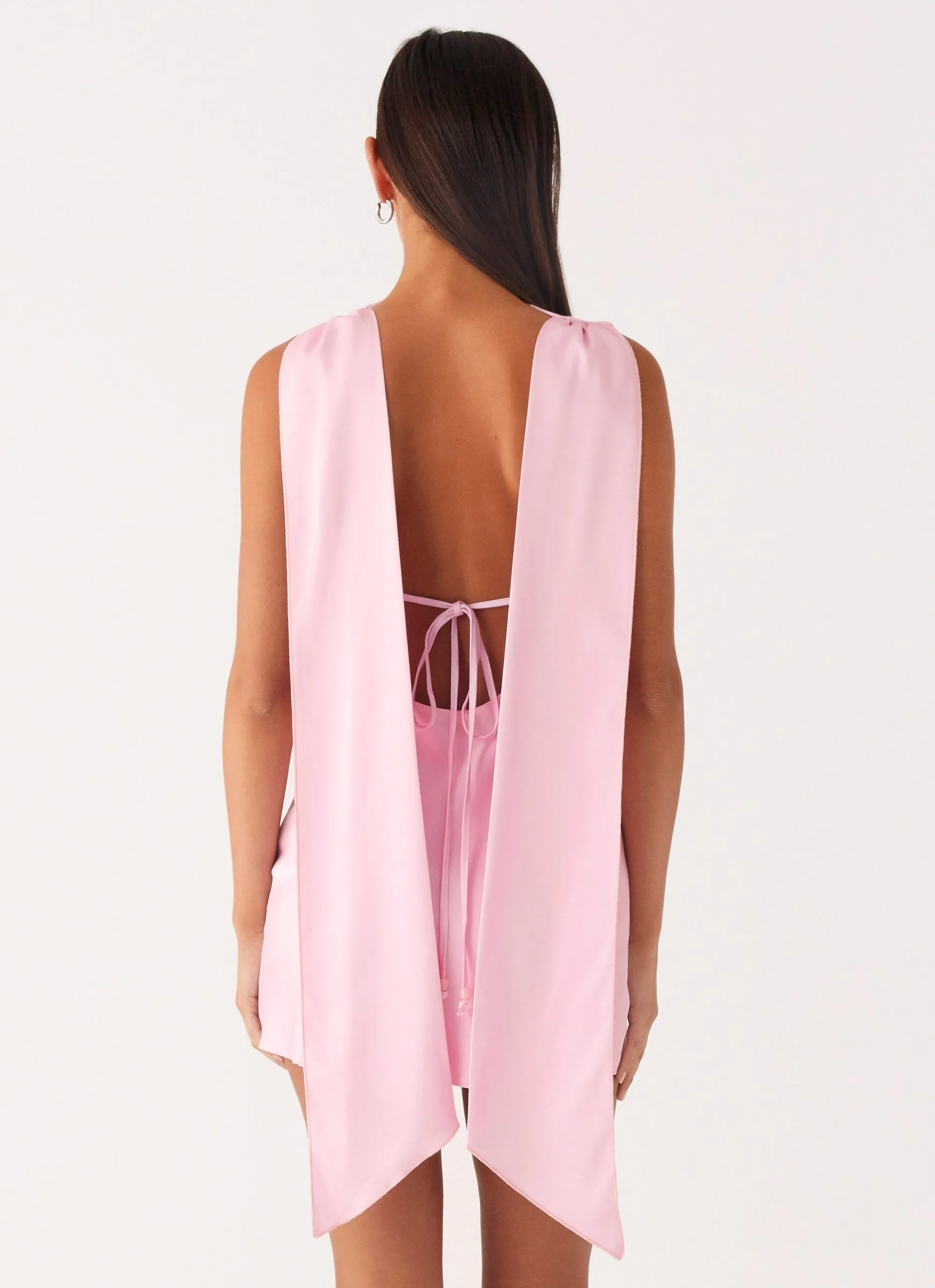 Clean Mood Cerina High Neck Mini Dress - Pink