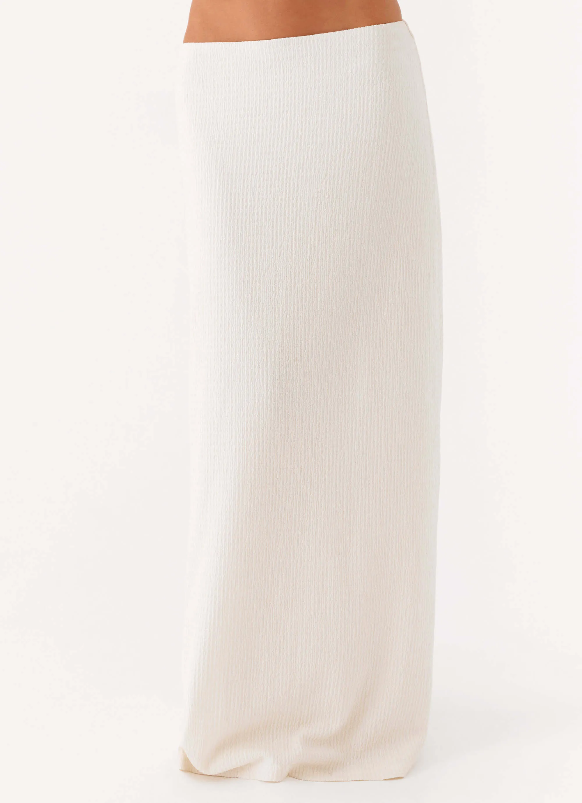 Graceful Look casual finish Tatum Low Rise Maxi Skirt - Ivory