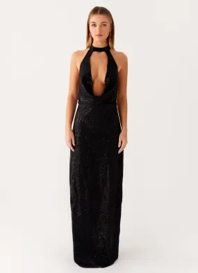 Empire Sequin Maxi Dress - Black Sweet Mood All Layer