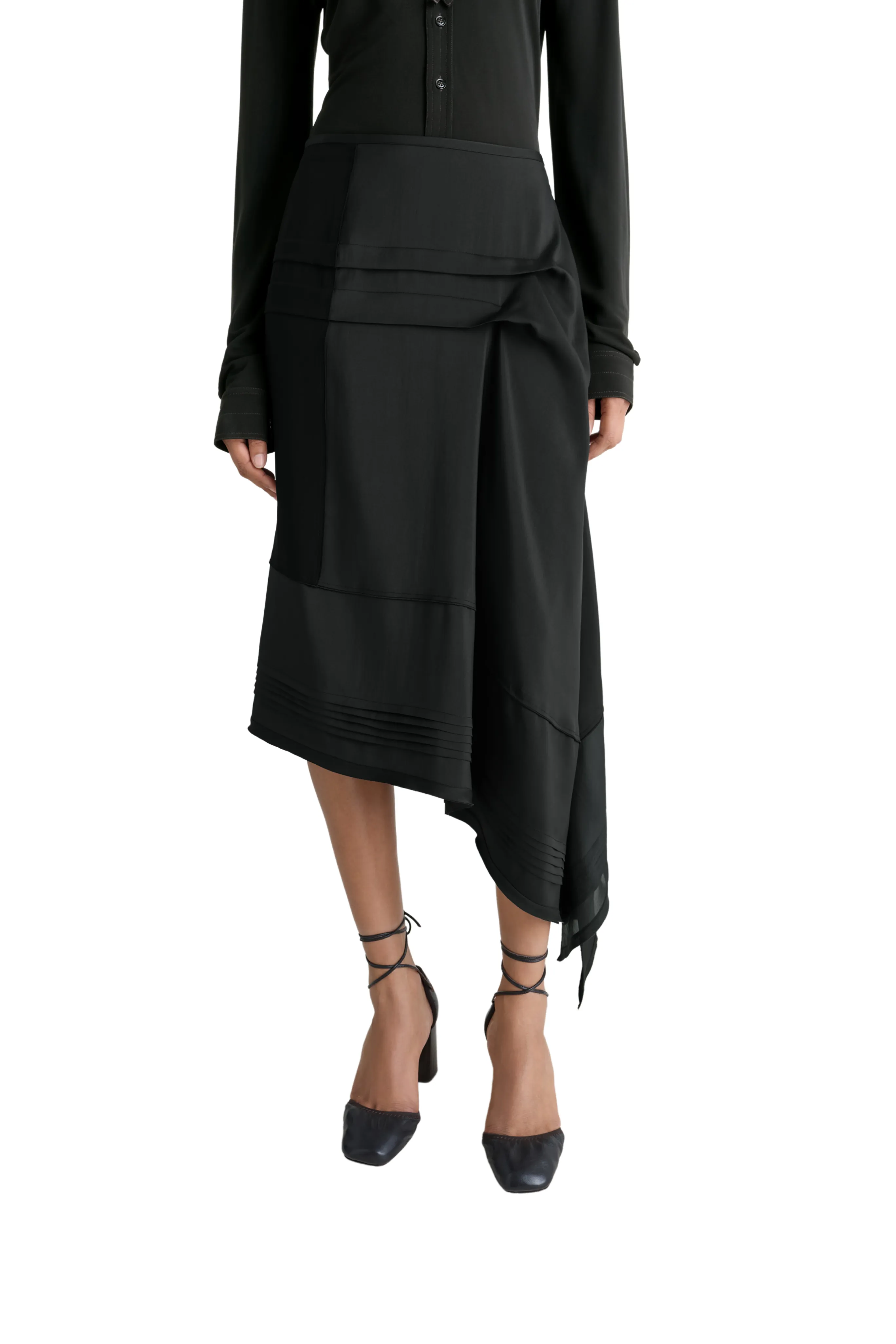 Skirt with Pleats Cuffed hem