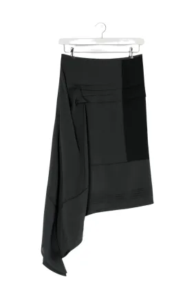 Wrap style Polished Cut Skirt with Pleats