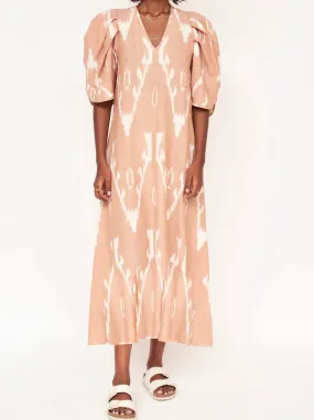 Mirth Cassis in Conch Ikat/ Flat Hem Stain-Resistant Refined Form