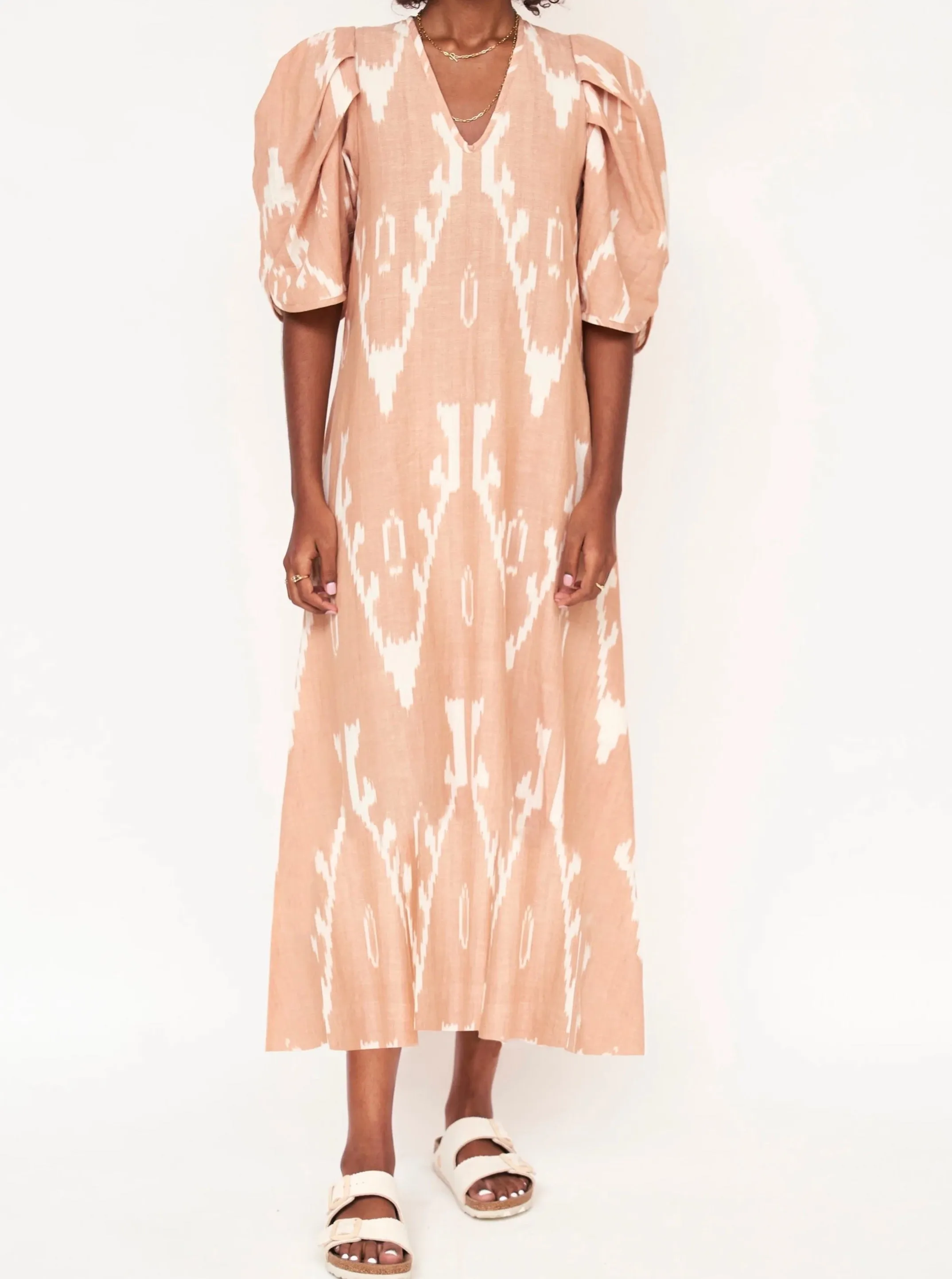 Mirth Cassis in Conch Ikat/ Flat Hem Stain-Resistant Refined Form