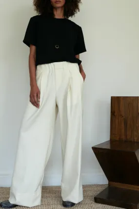 High Collar Design Crepe T-Shirt