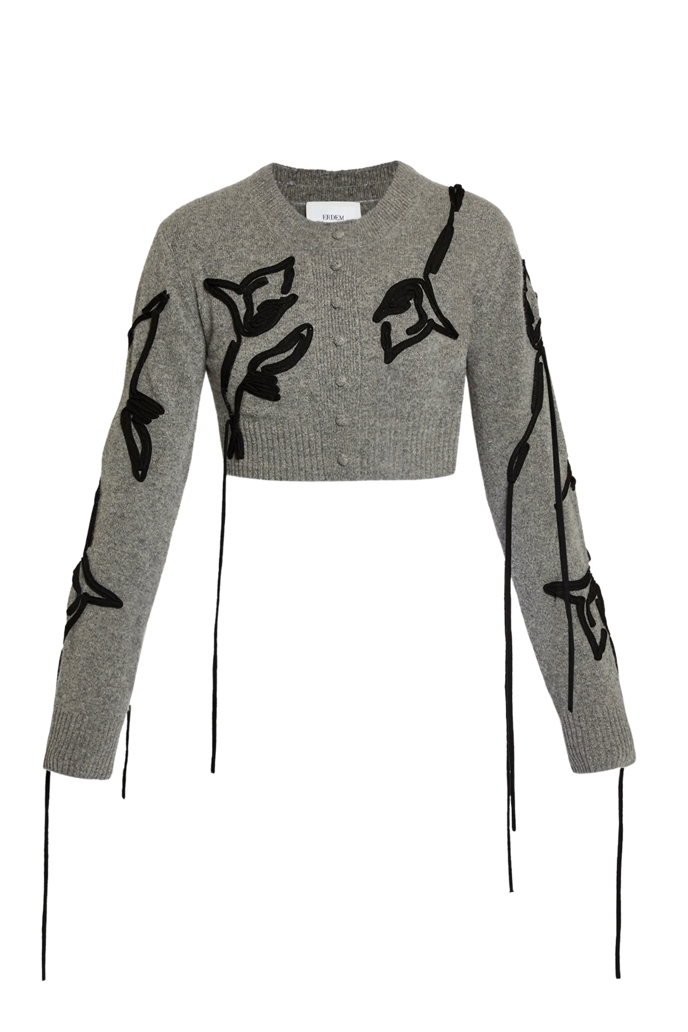 Seamless construction Crew Neck Cropped Cardigan