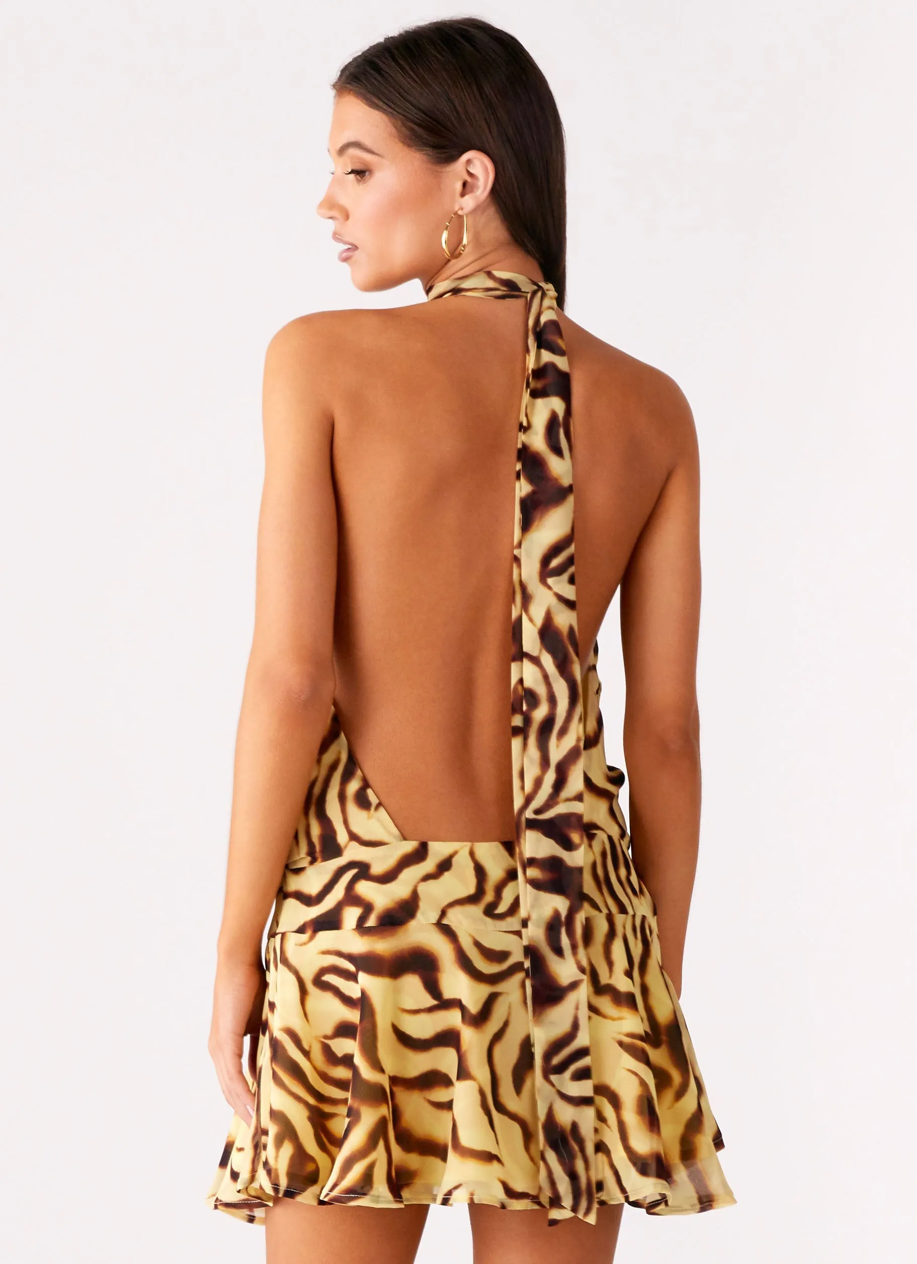 Zulla Backless Mini Dress - Laguna Print Cozy Style