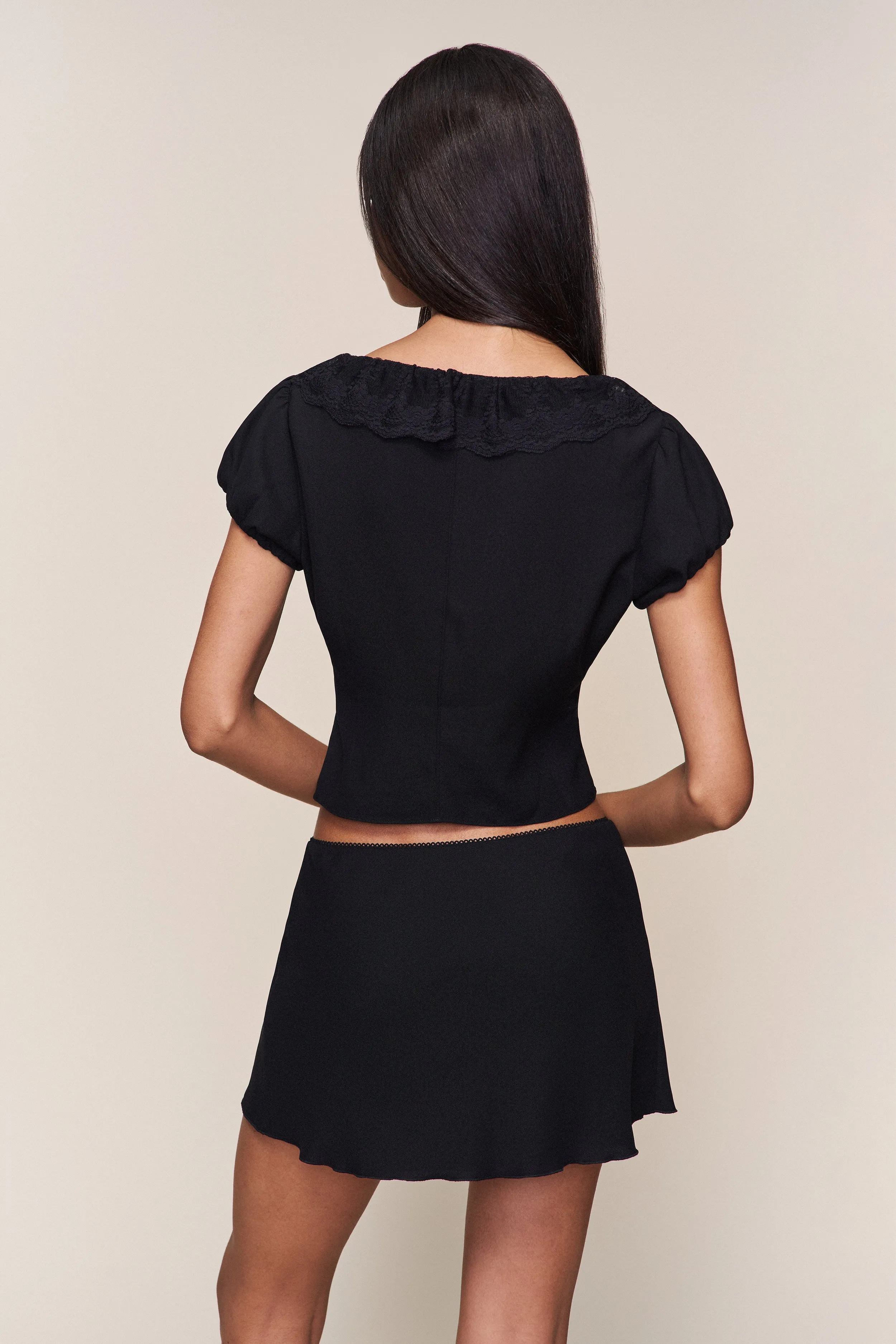 Paloma Mini Skirt High low hem Minimal Style