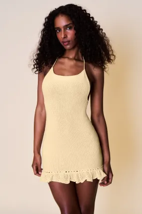 Crochet Halter Mini Dress Cool Look Silky texture