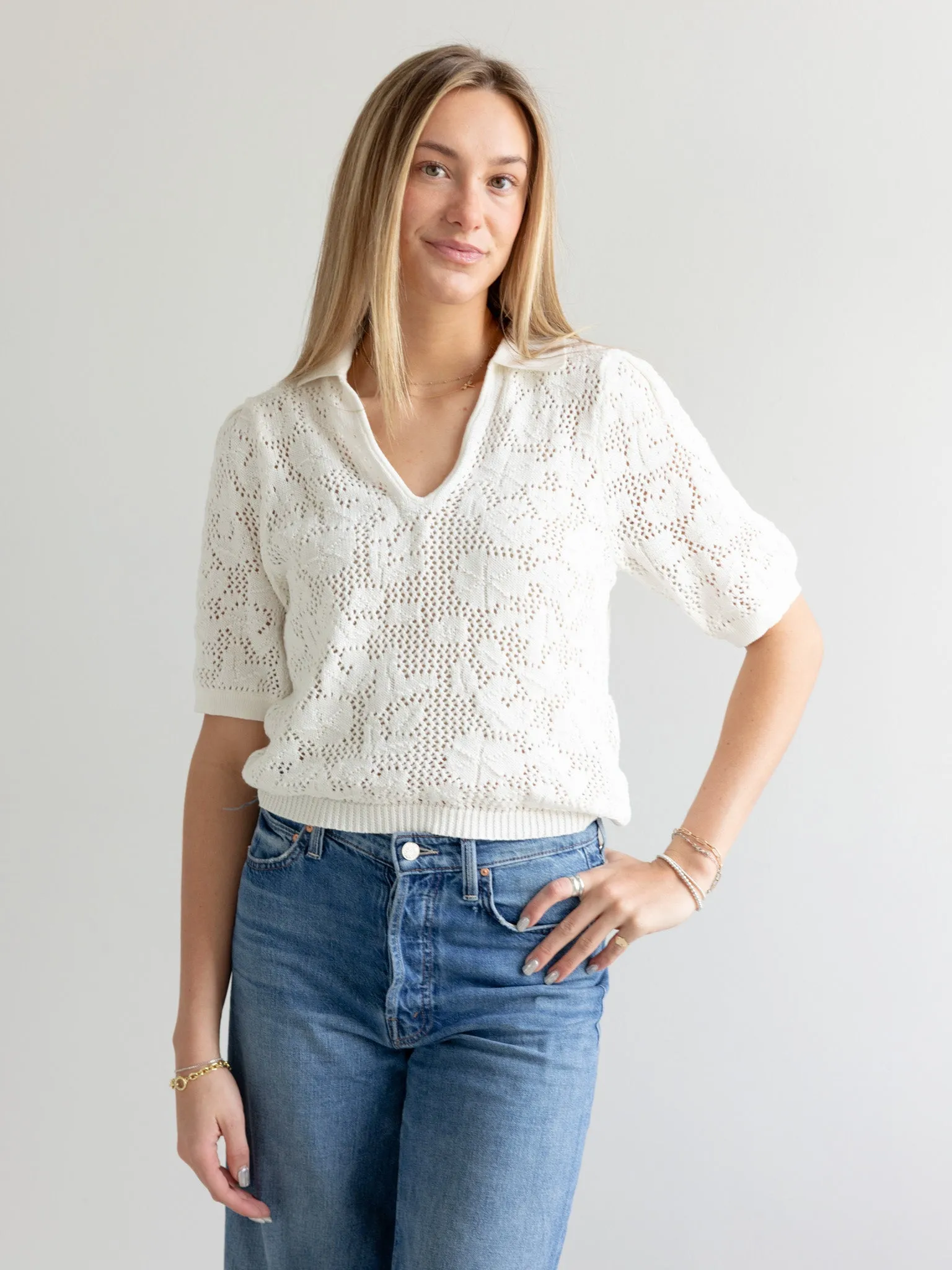 Crochet Polo - Ivory Versatile use Erasable Surface Coating