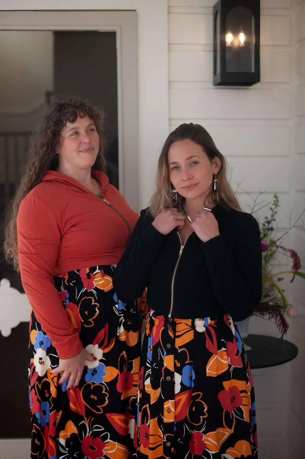 Cropped Hoodie In Coral All Over Print Technique CompressionTechnology