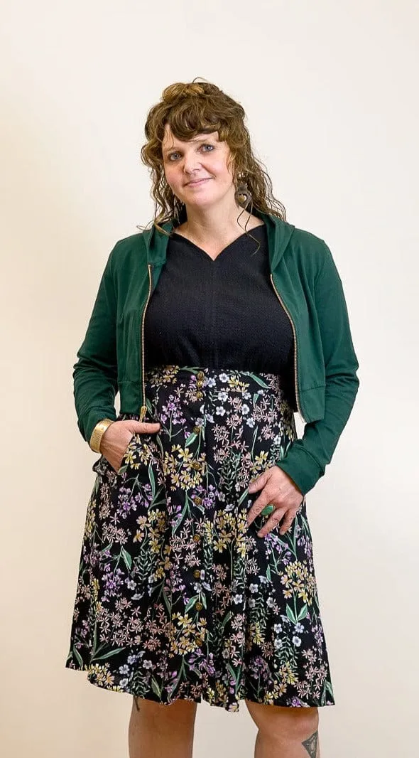 QuickRelease Closure Cropped Hoodie in Fern Green Modal