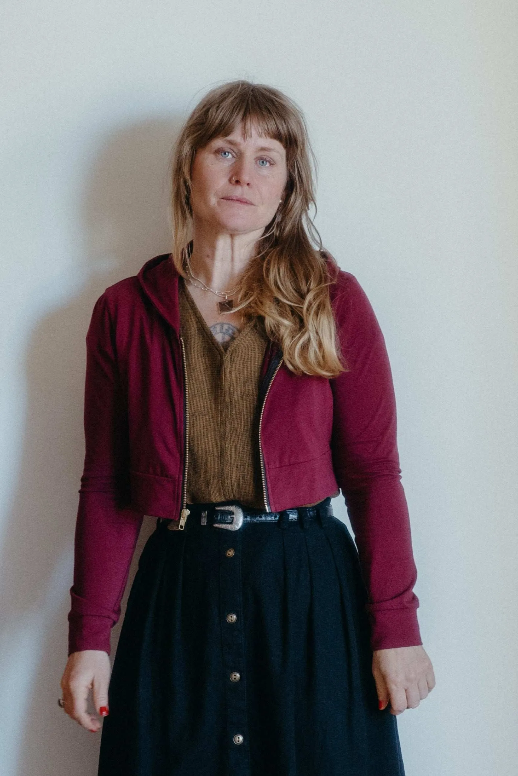 Summer Wardrobe Cropped Hoodie In Merlot