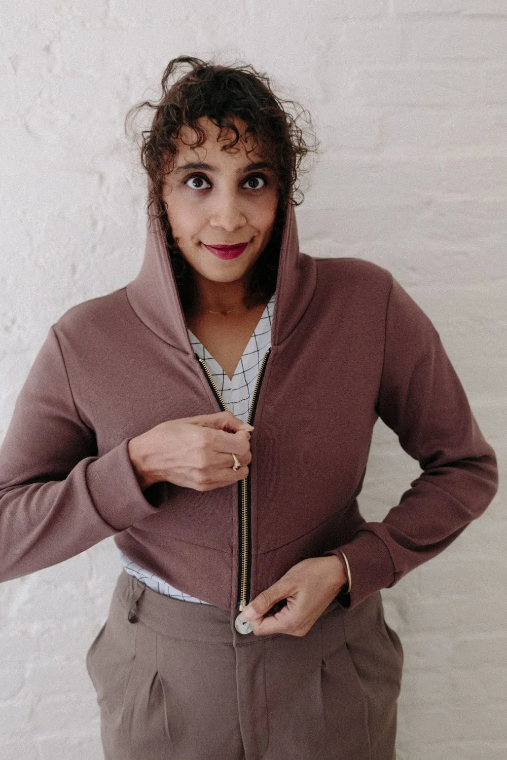 Cropped Hoodie In Sienna Rose Casual Pullover