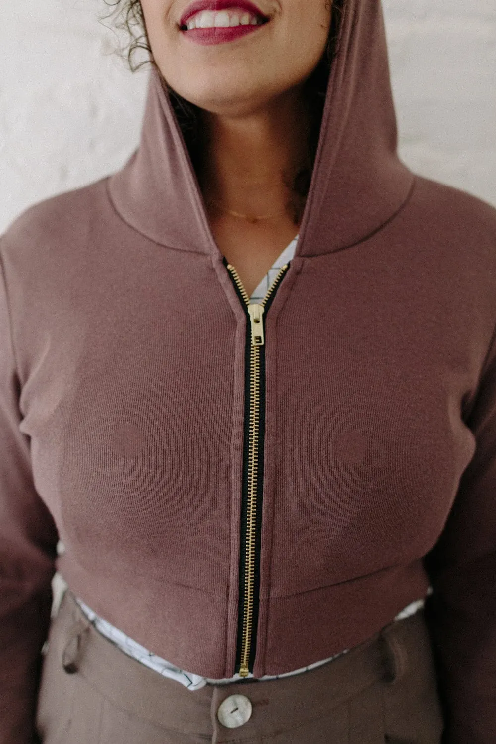 PreShrunkFabric Cropped Hoodie In Sienna Rose
