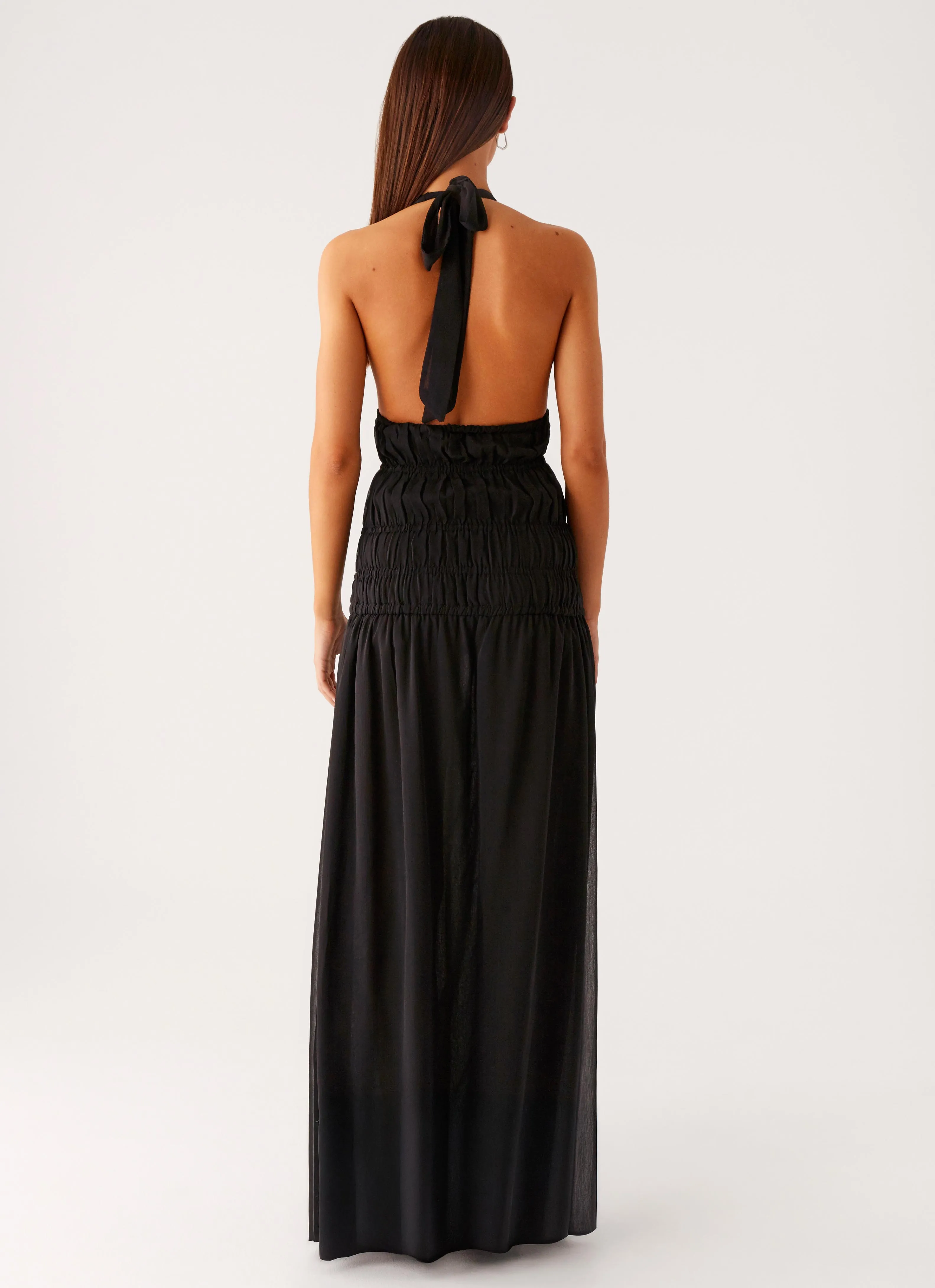 Dione Halter Maxi Dress - Black Everyday Style