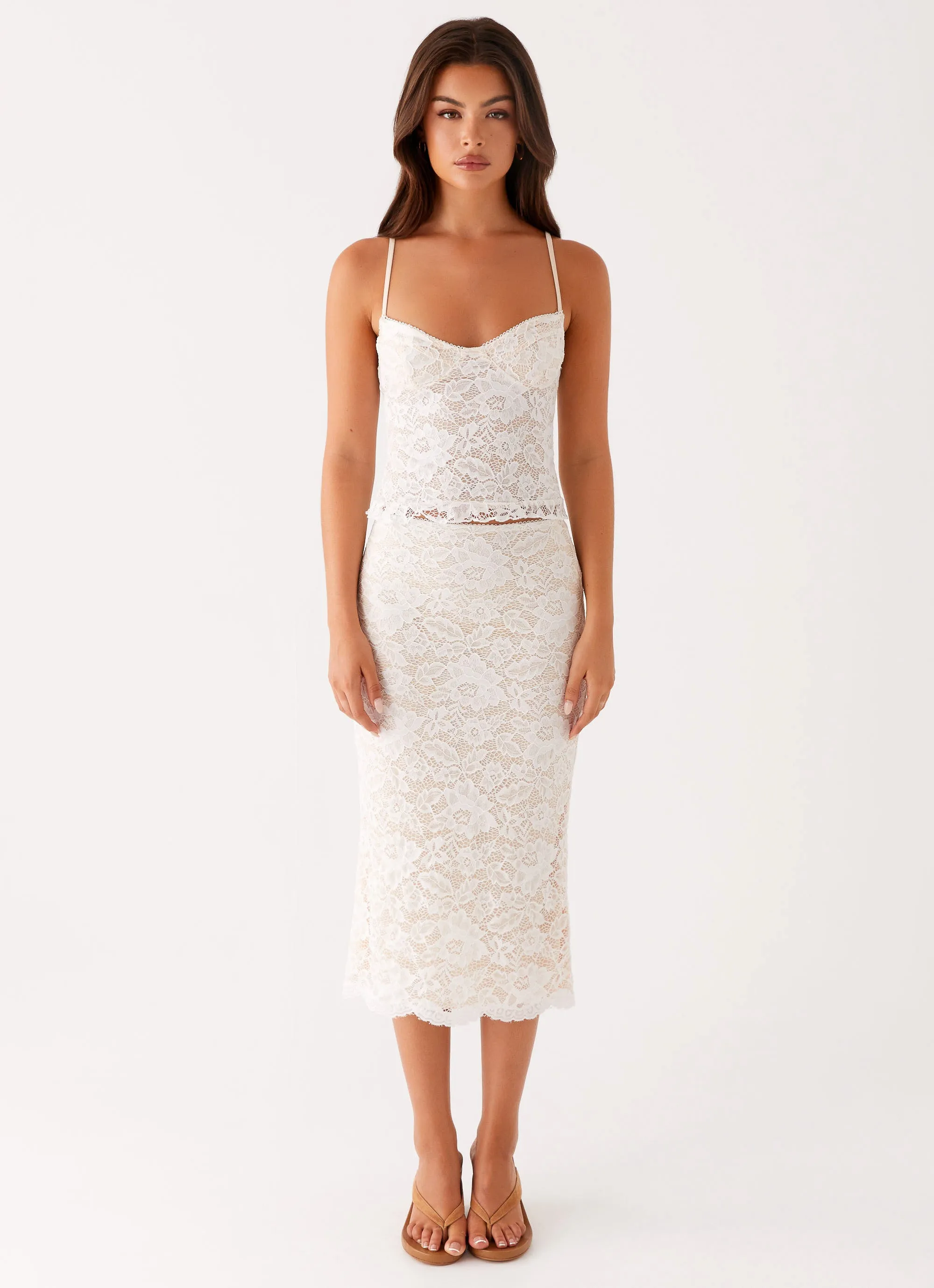 PuckerFree Surface Crystal Clear Lace Top - Ivory