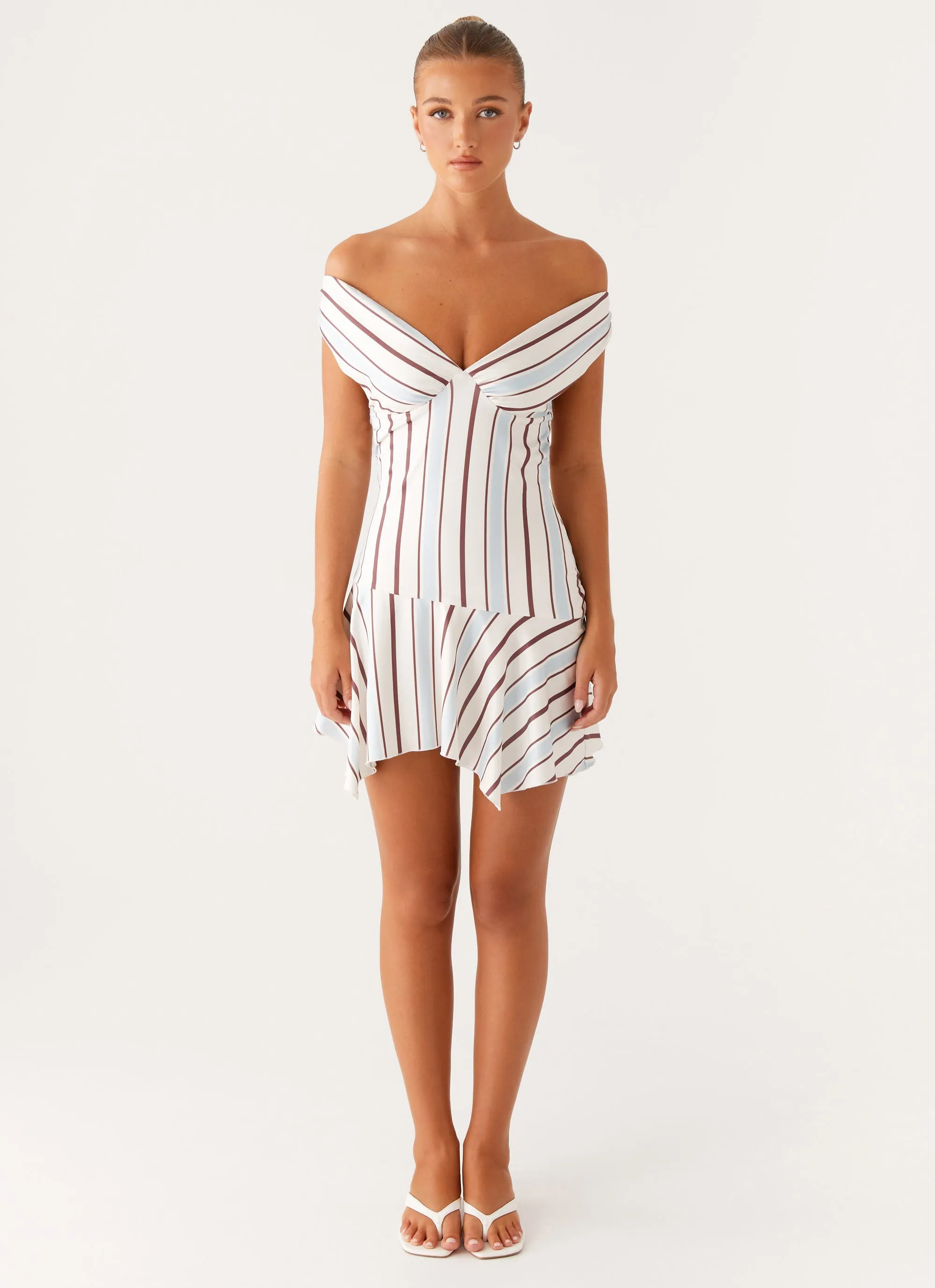 Kirby Mini Dress - Blue Stripe Comfortable outdoor wear