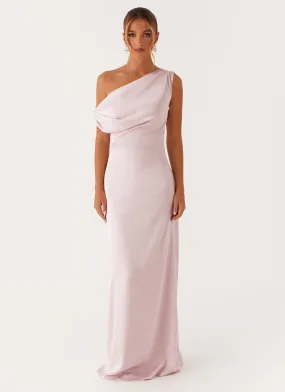 Heart Of Glass Satin Maxi Dress - Pink Travel Vibe