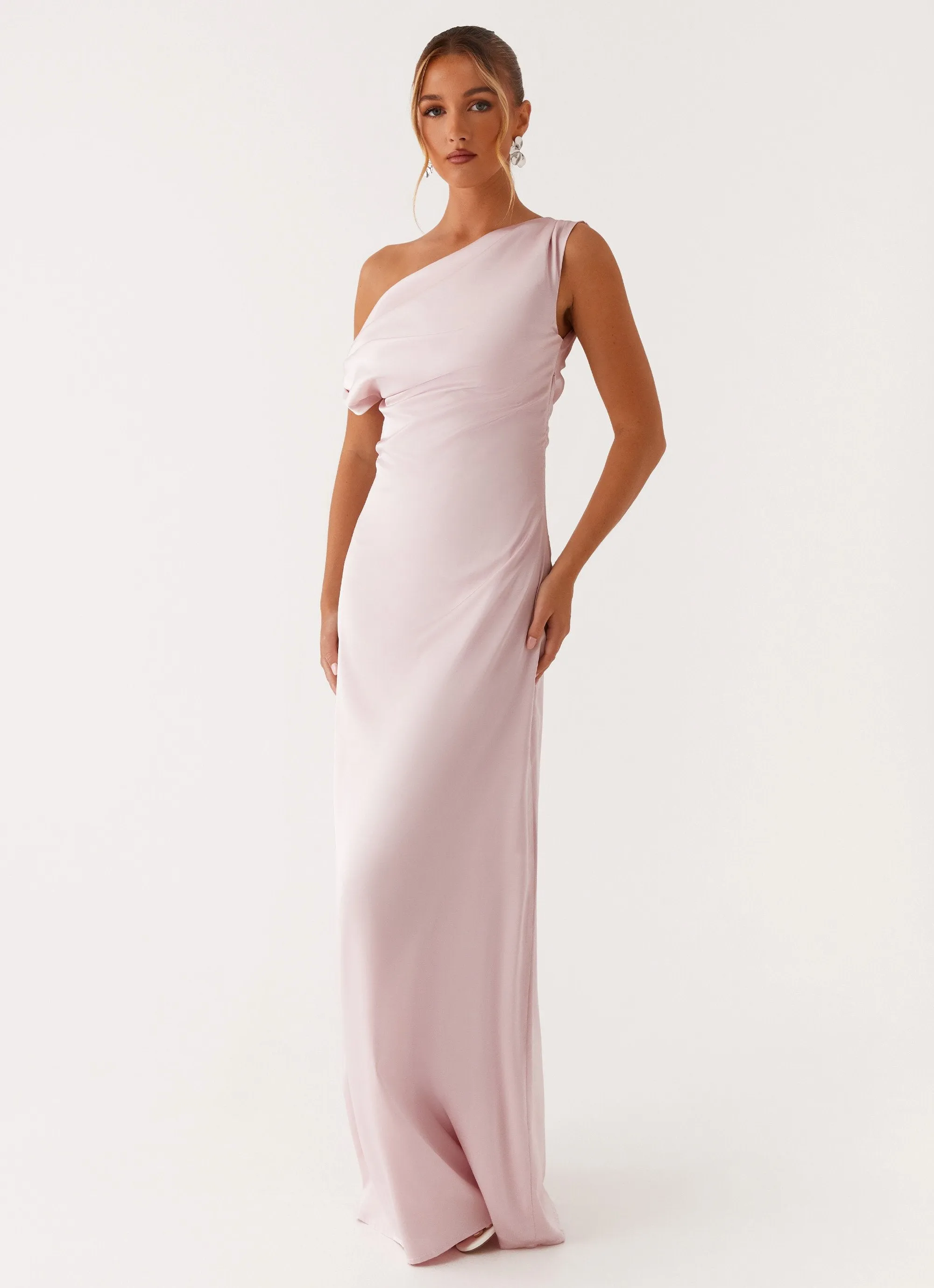 Heart Of Glass Satin Maxi Dress - Pink Family Joy