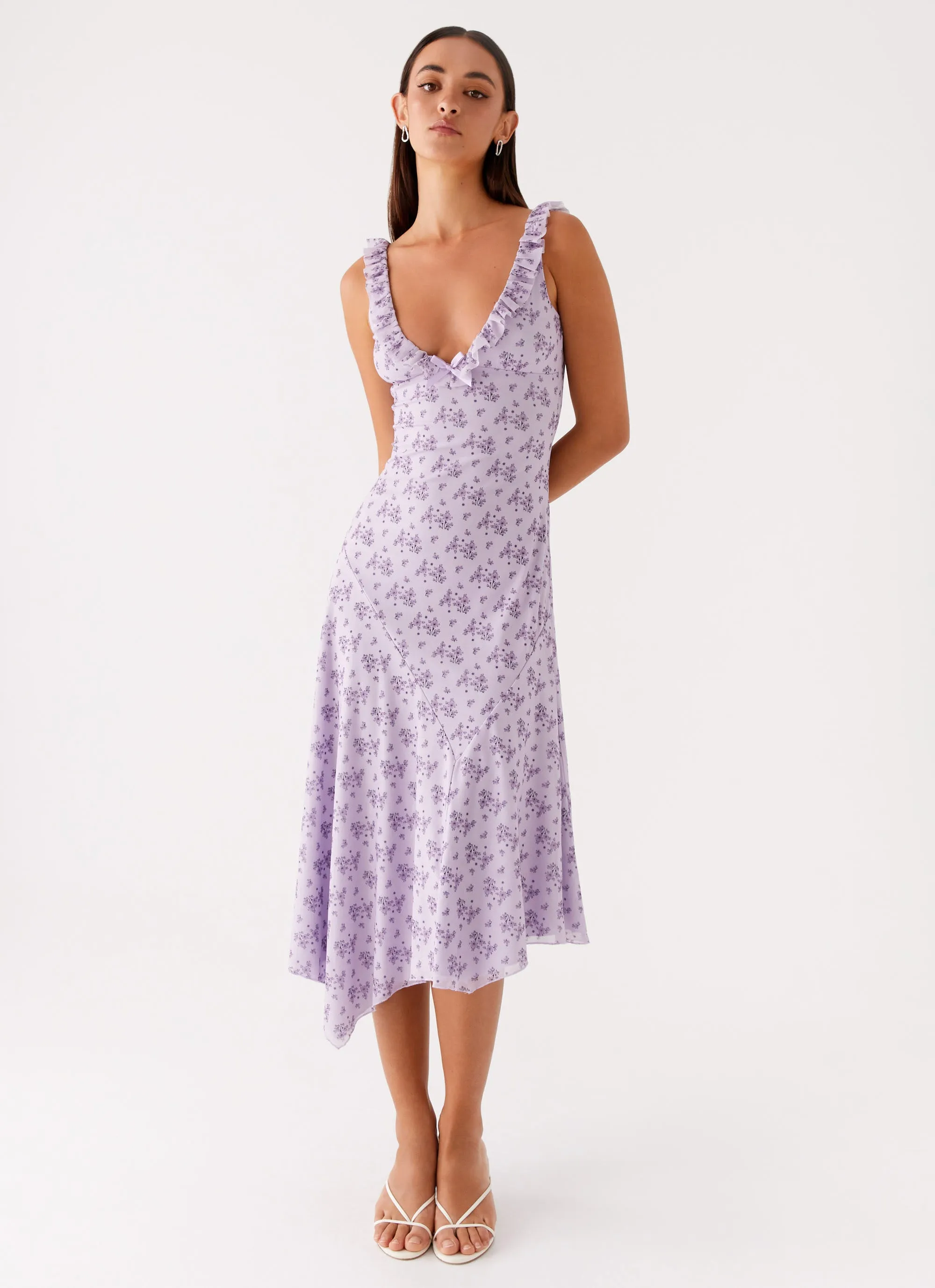 Silk Air Asteri Midi Dress - Lavender Meadow