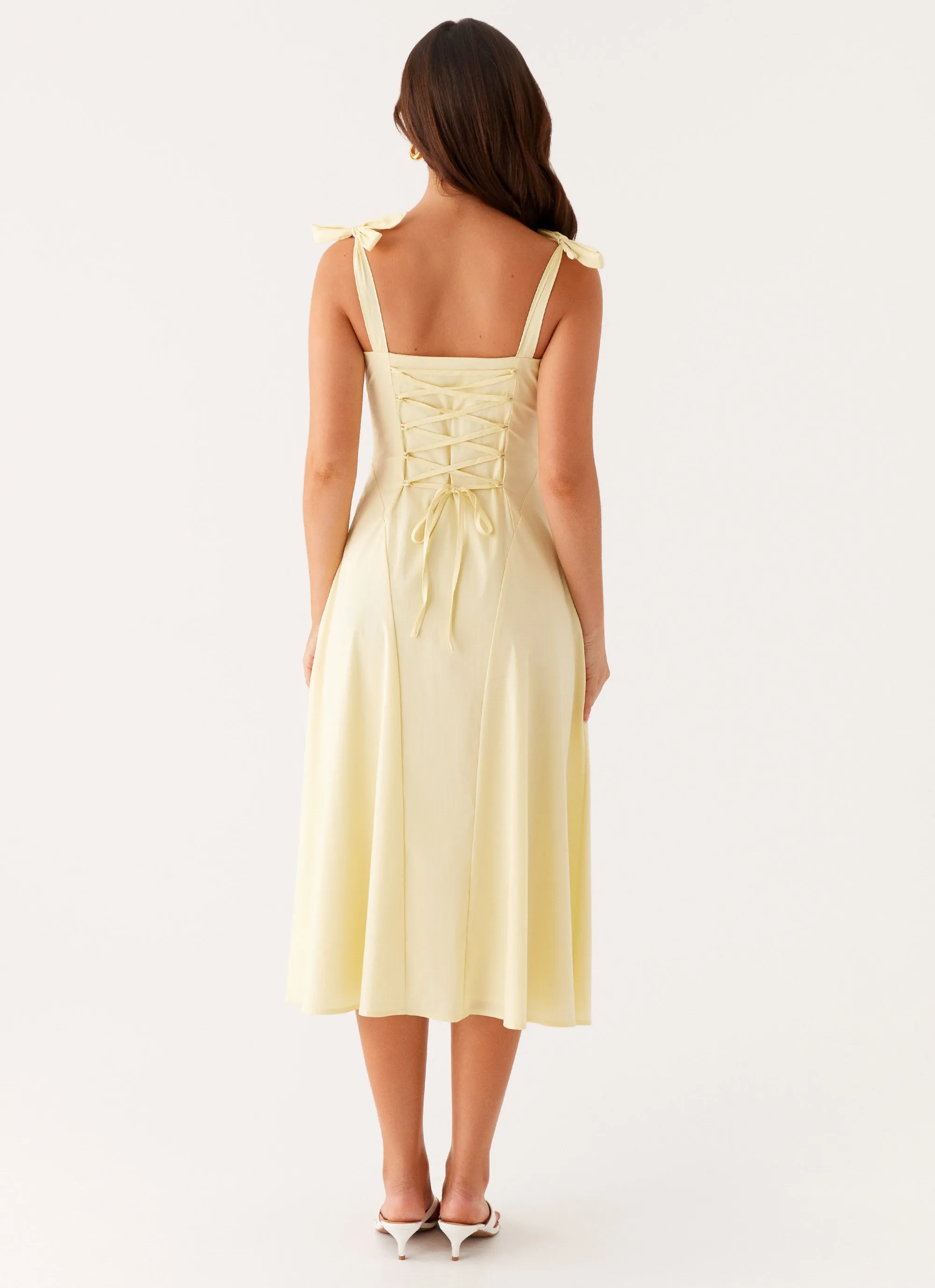 Adela Midi Dress - Yellow Comfortable texture Comfy and Chic