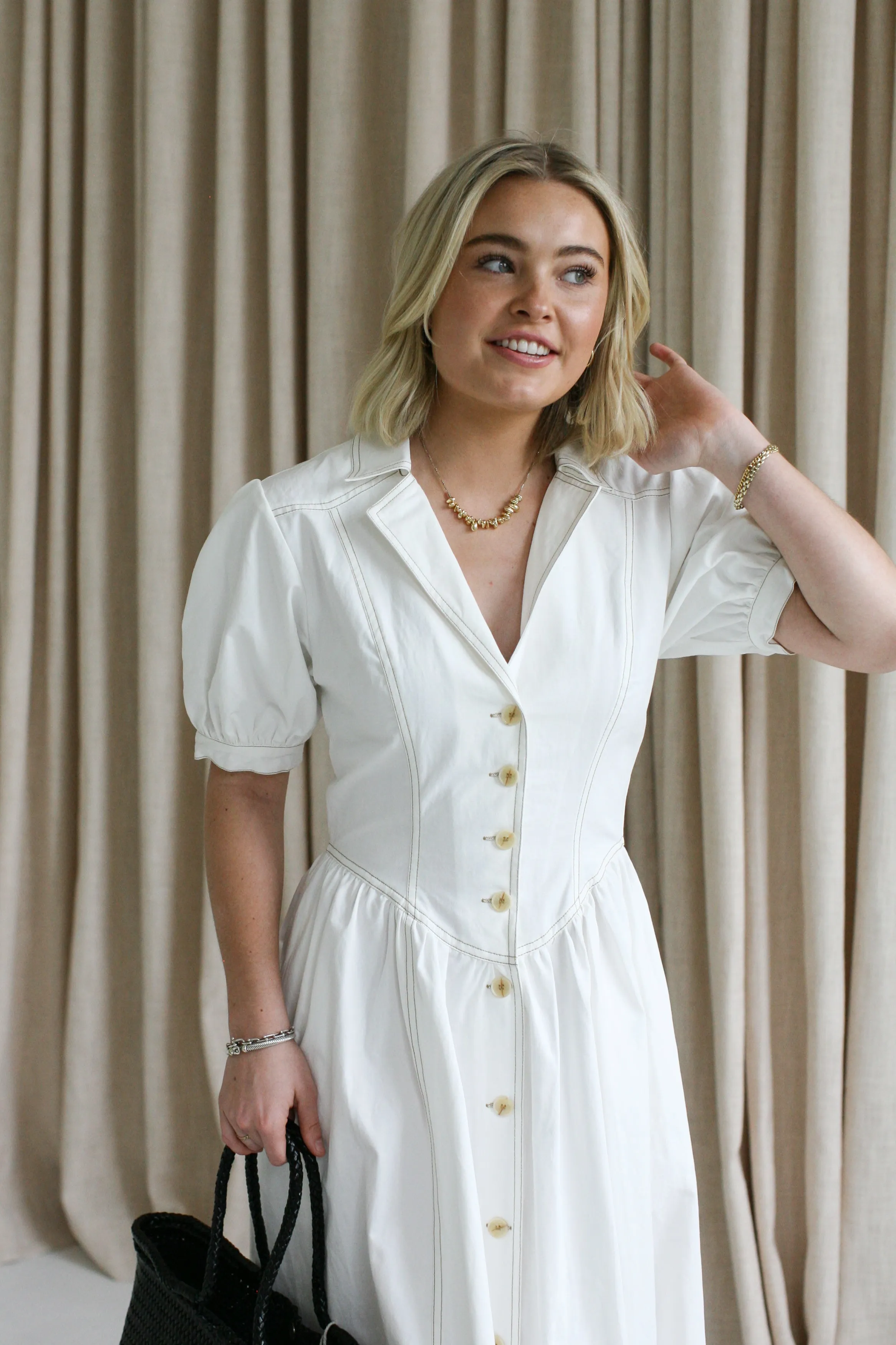 Piper Puff Sleeve Dress Quiet Glow