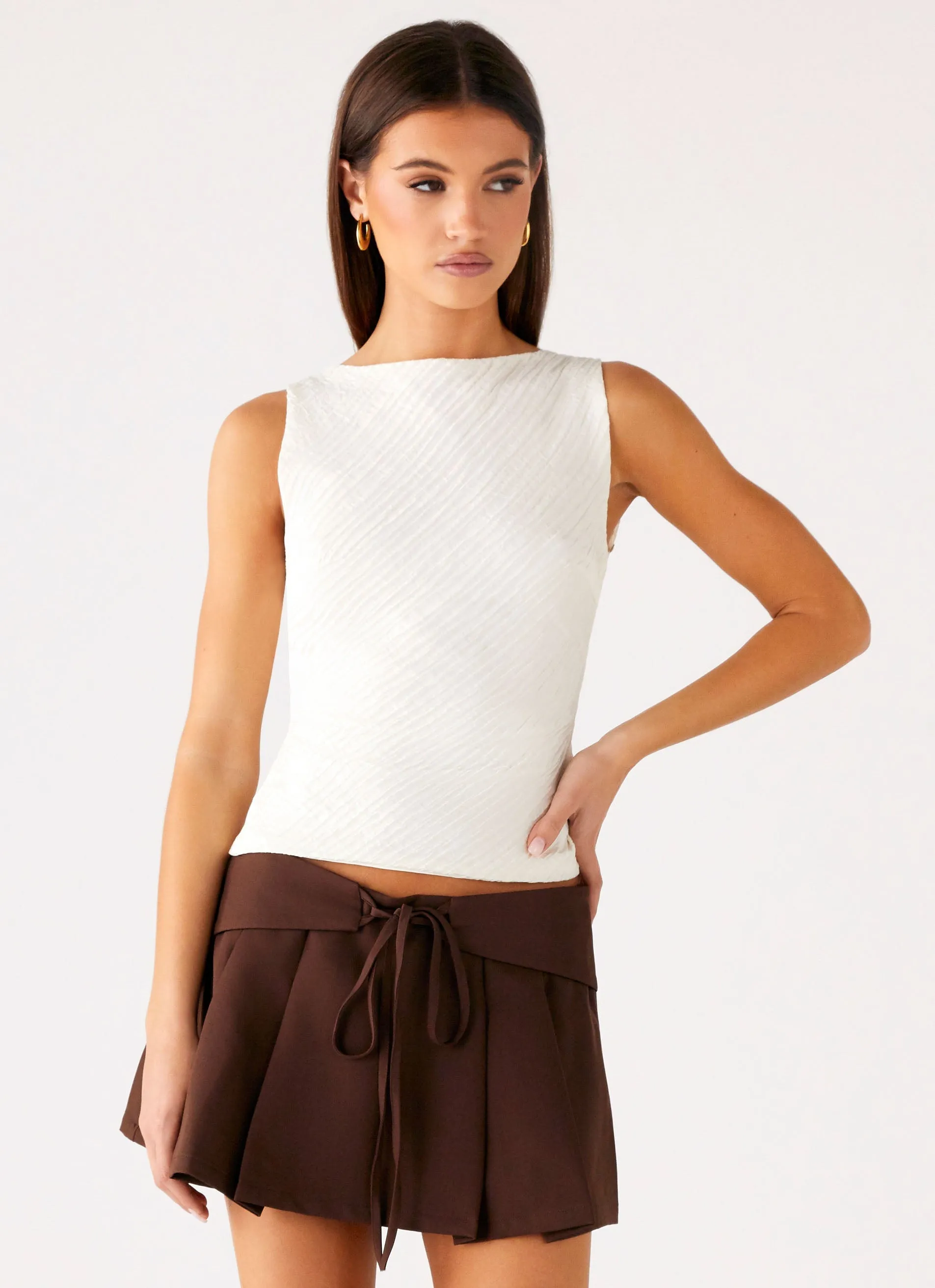 Modular Layering System Cypriana Tie Back Top - White