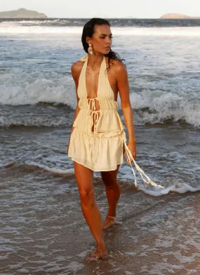 Dione Mini Skirt - Pastel Yellow Style Staple
