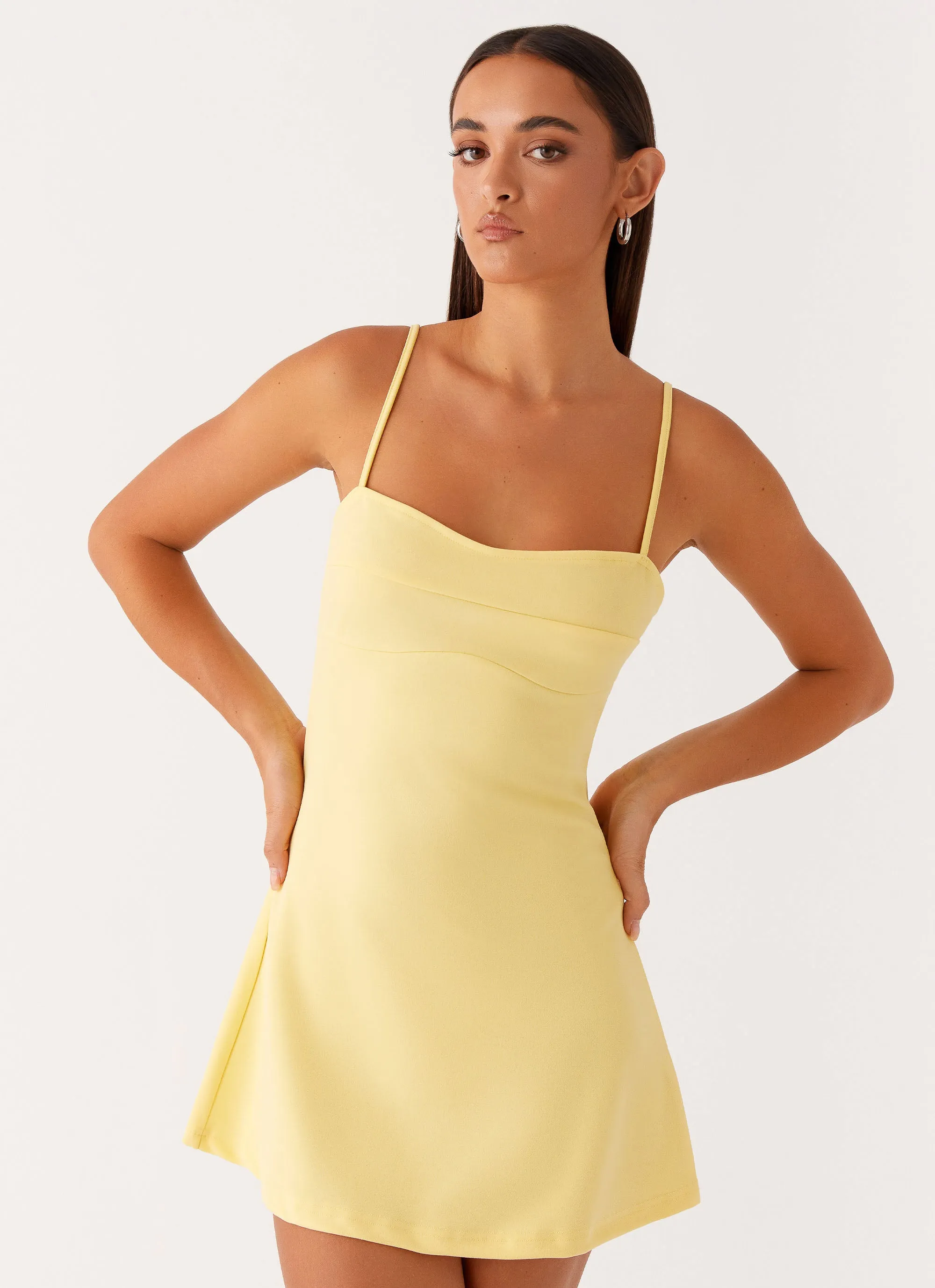 Cindy Mini Dress - Yellow casual finish